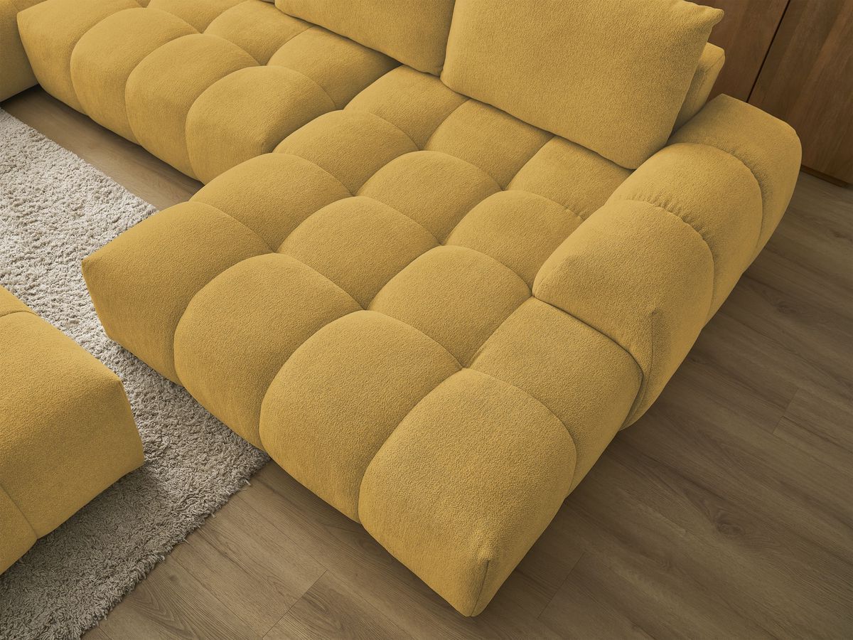 Bobochic Everest Wohnlandschaft mit Pouf, 6 Kissen Melange-Stoff Gelb Ecke rechts