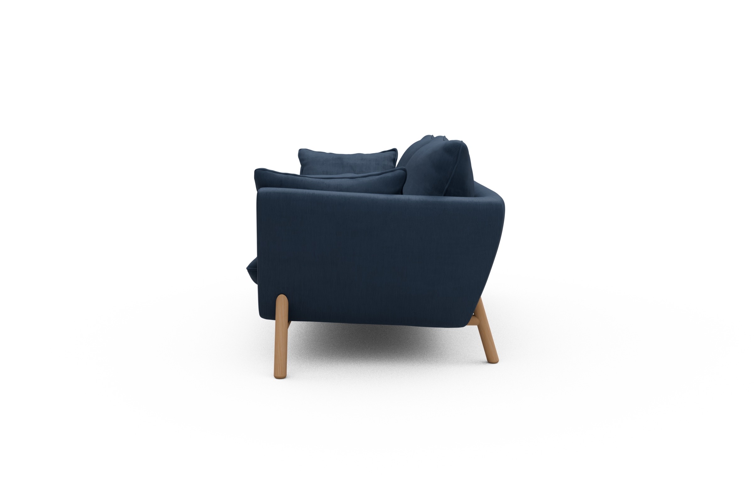 Sofa Emil 2-Sitzer Beinfarbe Eiche Natur Cordufine-Royal-Blue