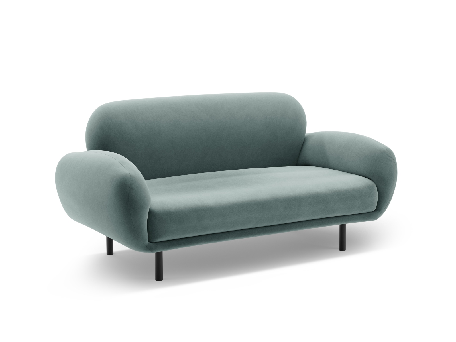 Micadoni Sofa Poppy 2-Sitzer Samt Casino Hellblau