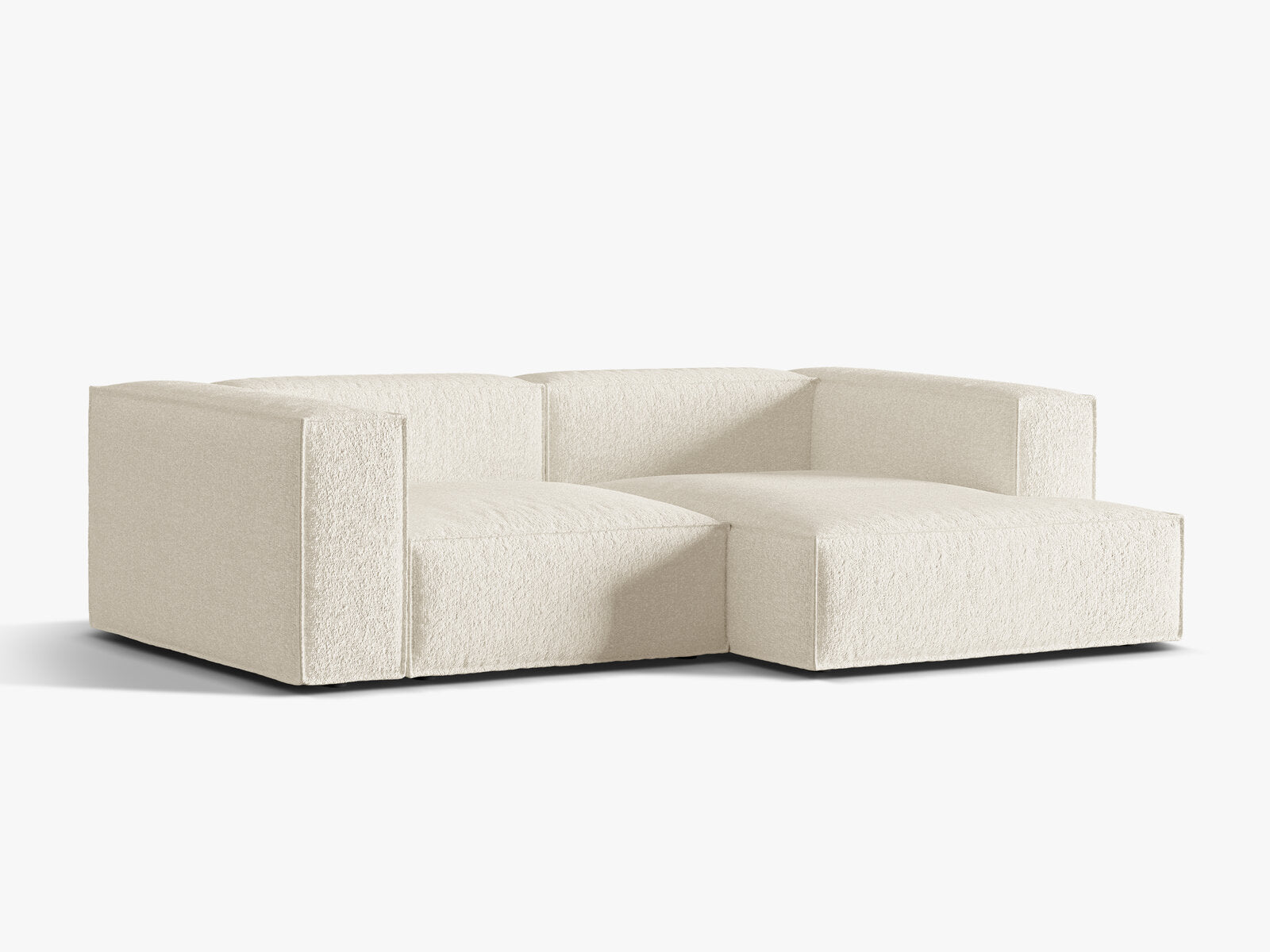 Micadoni Ecksofa Nuria 3-Sitzer Rechts Boucle Elfenbein
