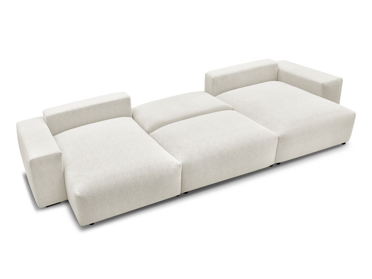 Bobochic Voltaire Wohnlandschaft 420 × 165 cm Melange-Stoff Weiß