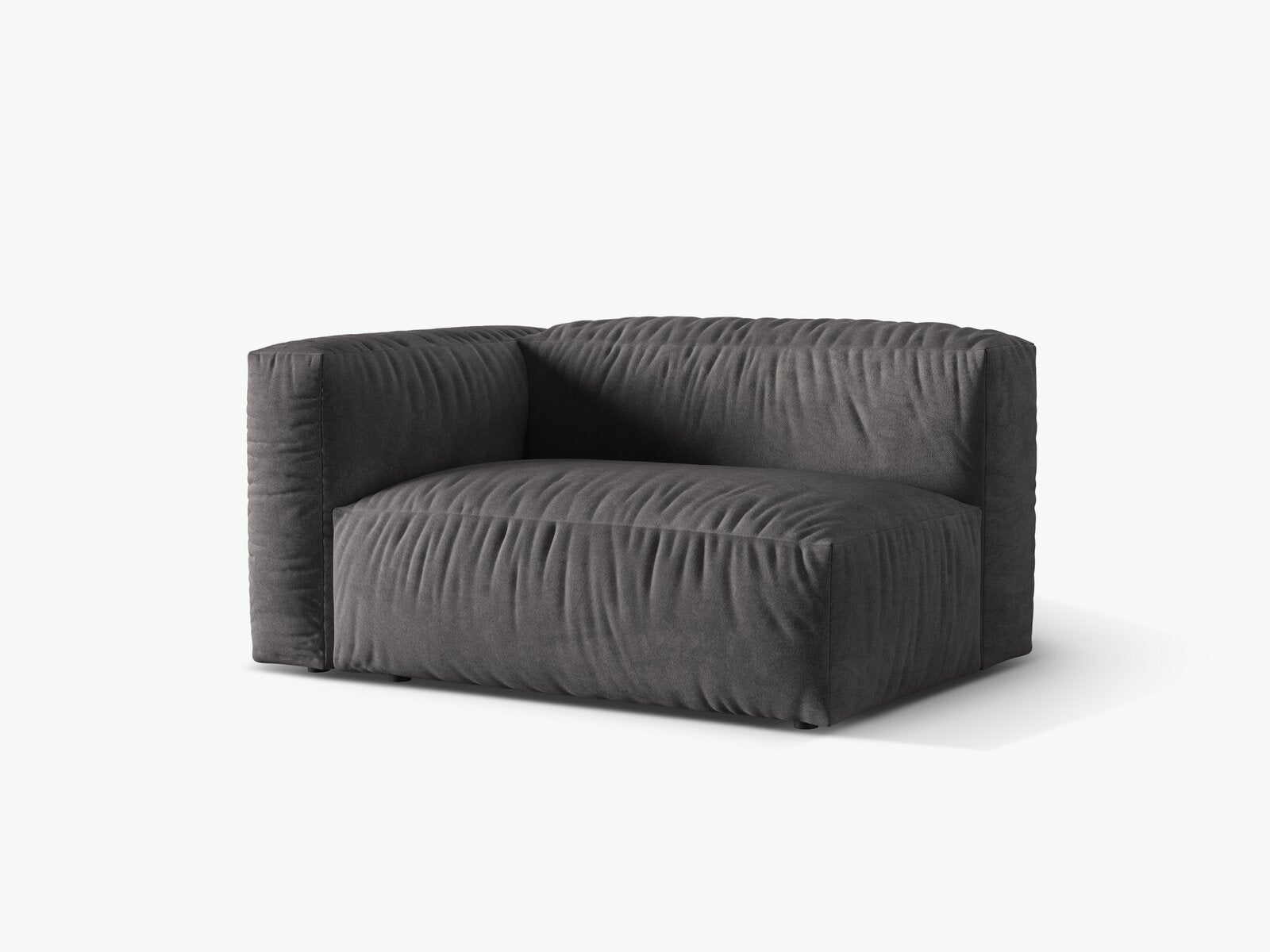 Micadoni Eckmodul Martina 1-Sitzer Groß Links Samt Vogue Grau