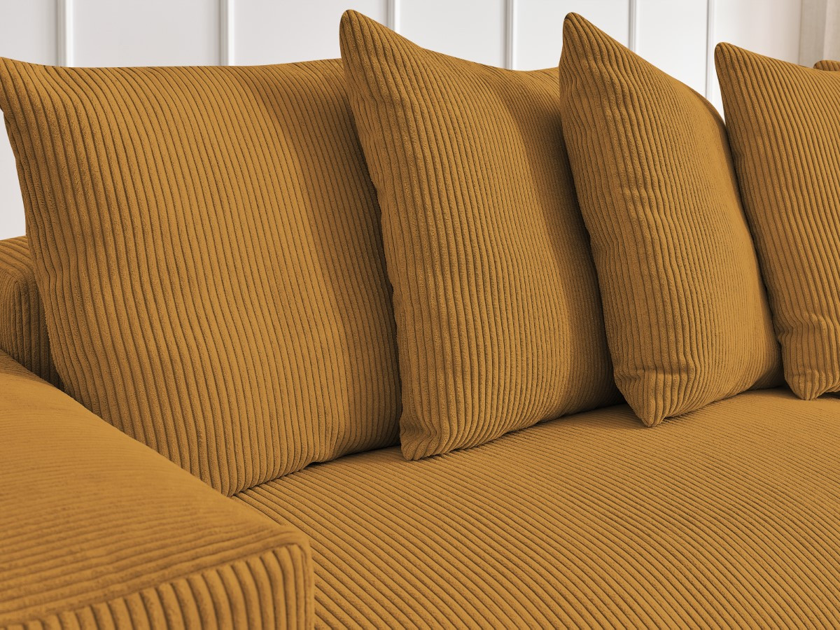 Bobochic Voltaire Ecksofa 310 × 174 cm Cordsamt Gelb