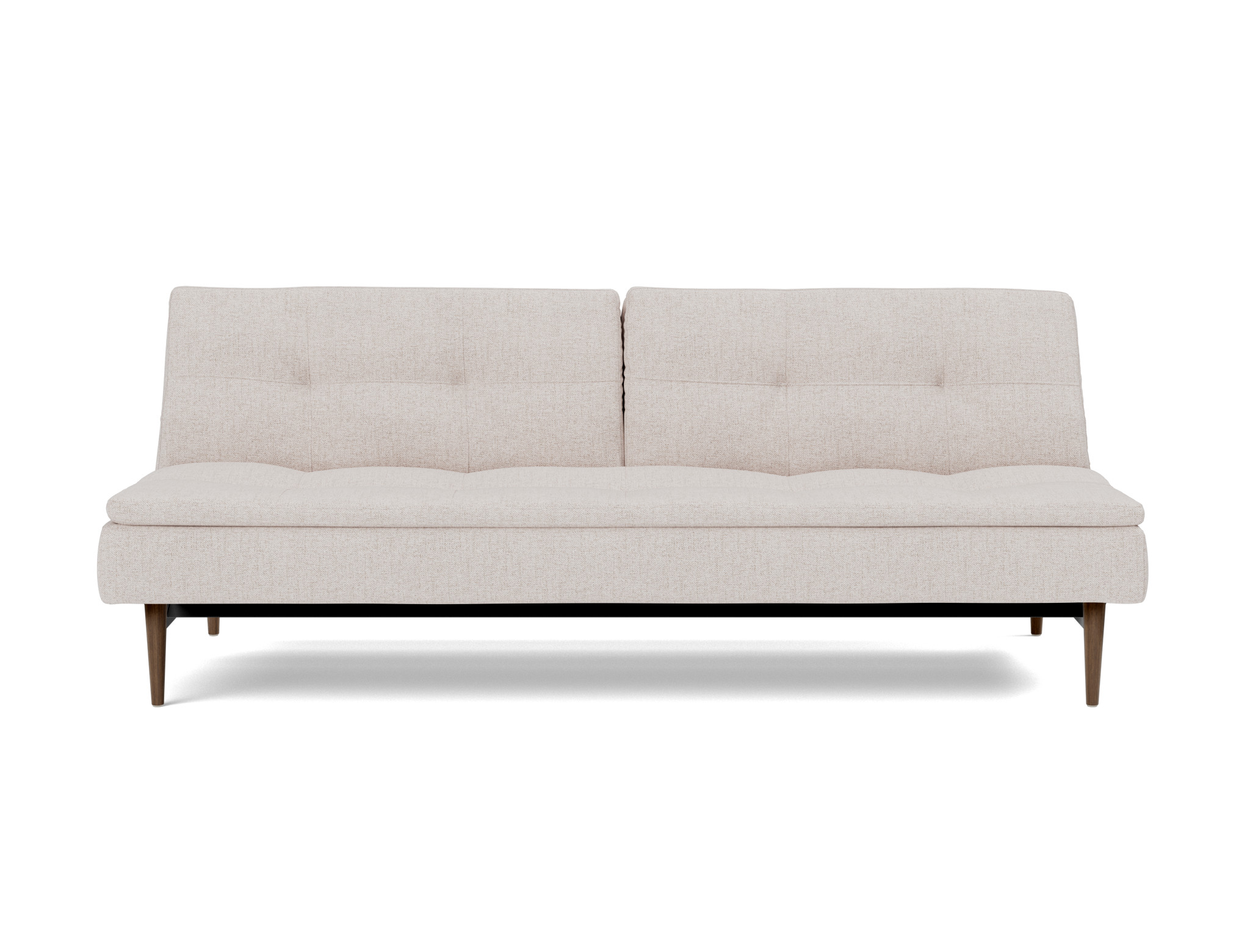 Schlafsofa Dublexo Strukturierter Stoff Weda 300-Weda-Sand Beine Styletto Eiche dunkel