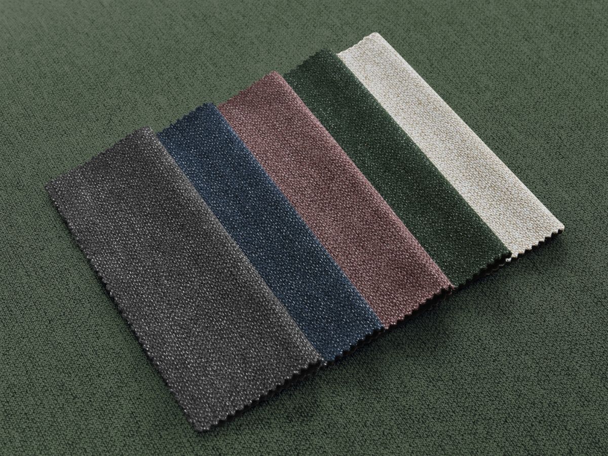 Bobochic Rousseau Ecksofa Melange-Stoff Grün Ecke rechts