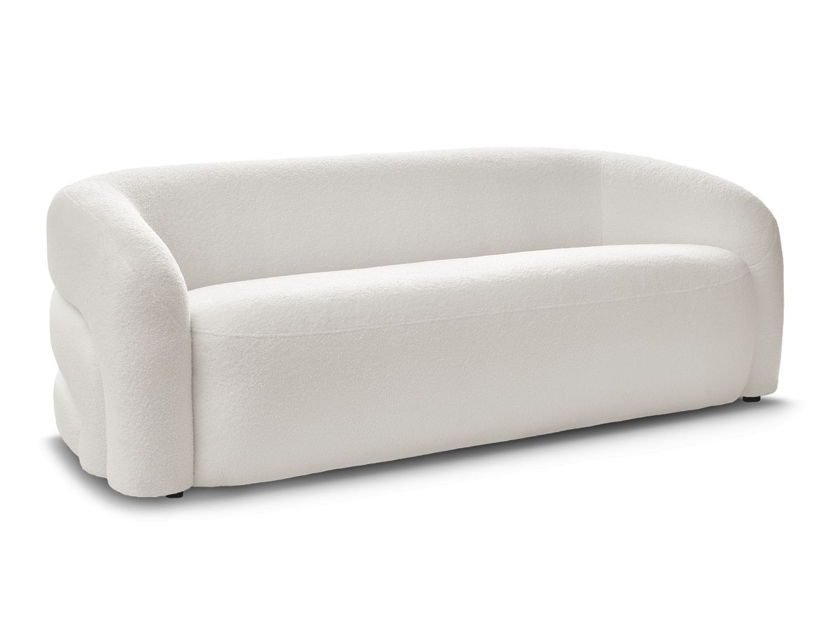Bobochic Elina Sofa 3-Sitzer Bouclé-Stoff Weiß