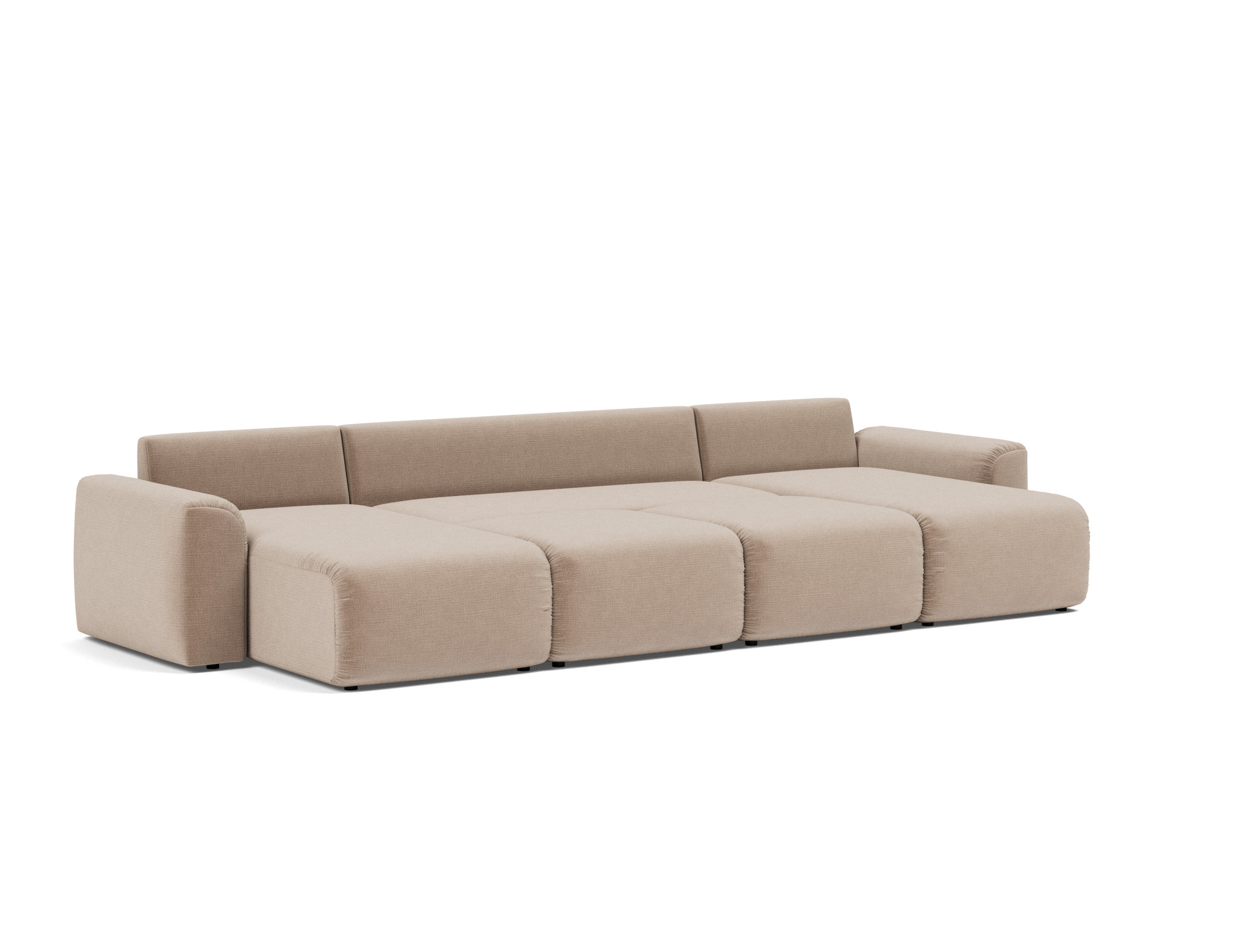 Schlafsofa Norum U-Form mit Chunky-Armlehnen Chenille Esina 417-Mocha