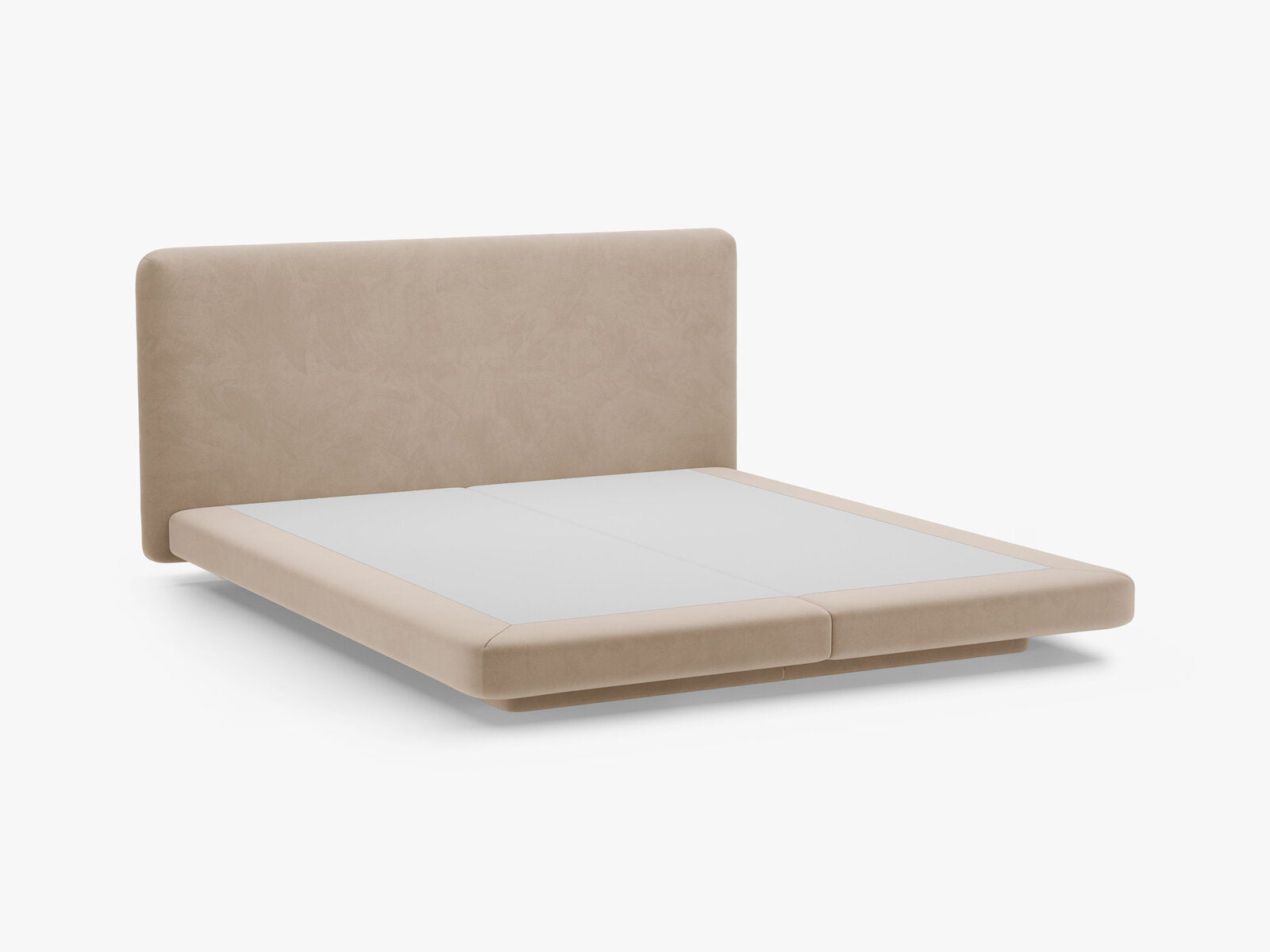 Micadoni Polsterbett mit Kopfteil Linea Samt Magic Velvet Mandel Beige 200x200