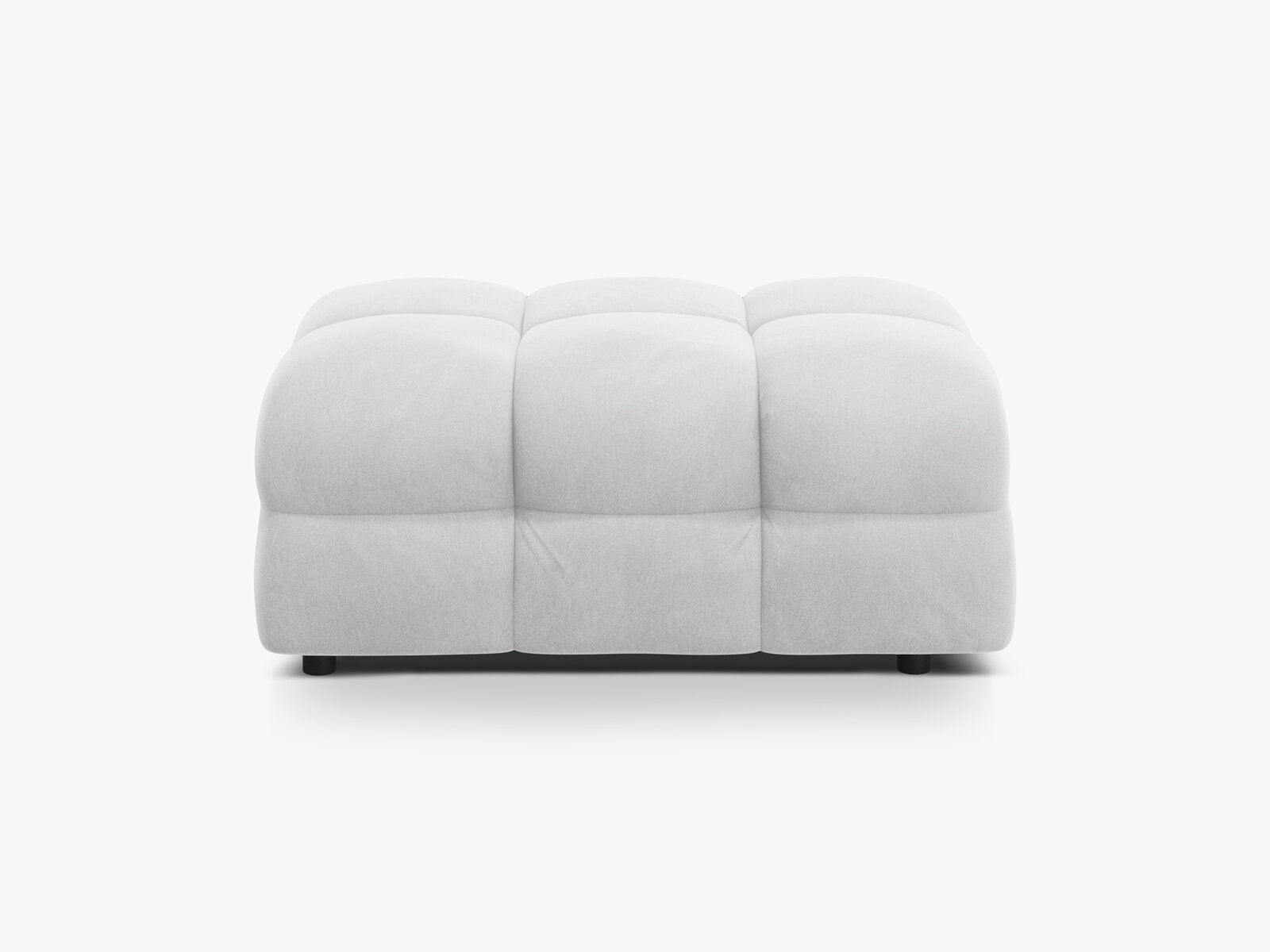 Micadoni Hocker Kendal 1-Sitzer Samt Magic Velvet Hellgrau