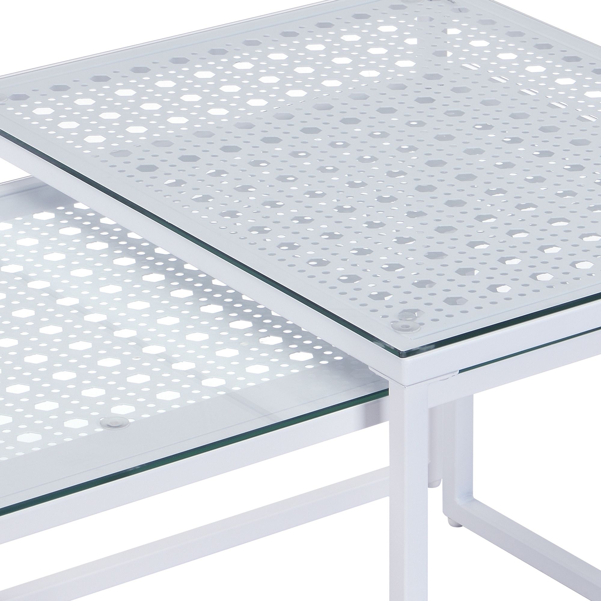 Satztisch 2er-Set Kabelvag Glas Weiß 100 × 40 × 35 cm