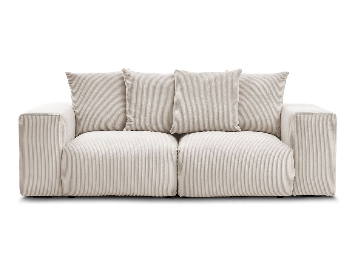 Bobochic Voltaire Sofa 3-Sitzer 248 × 100 cm Cordsamt Beige