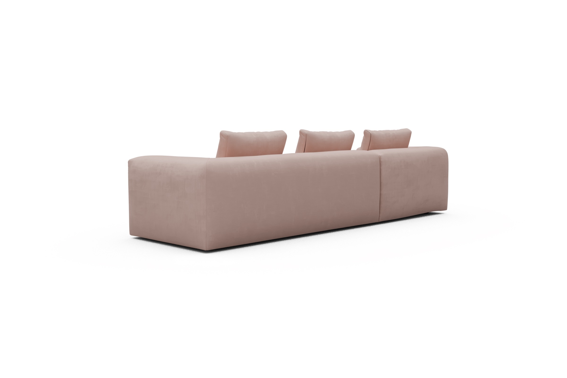 Ecksofa Fred Chaiselongue links mit 2,5-Sitzer Cordufine-Blush