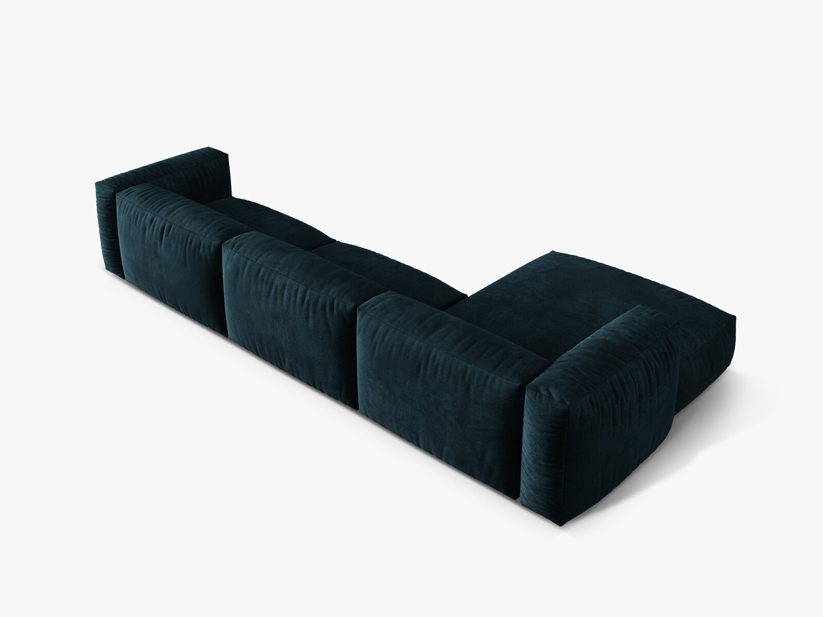 Micadoni Ecksofa Martina 3-Sitzer Links Samt Vogue Tiefes Petrol