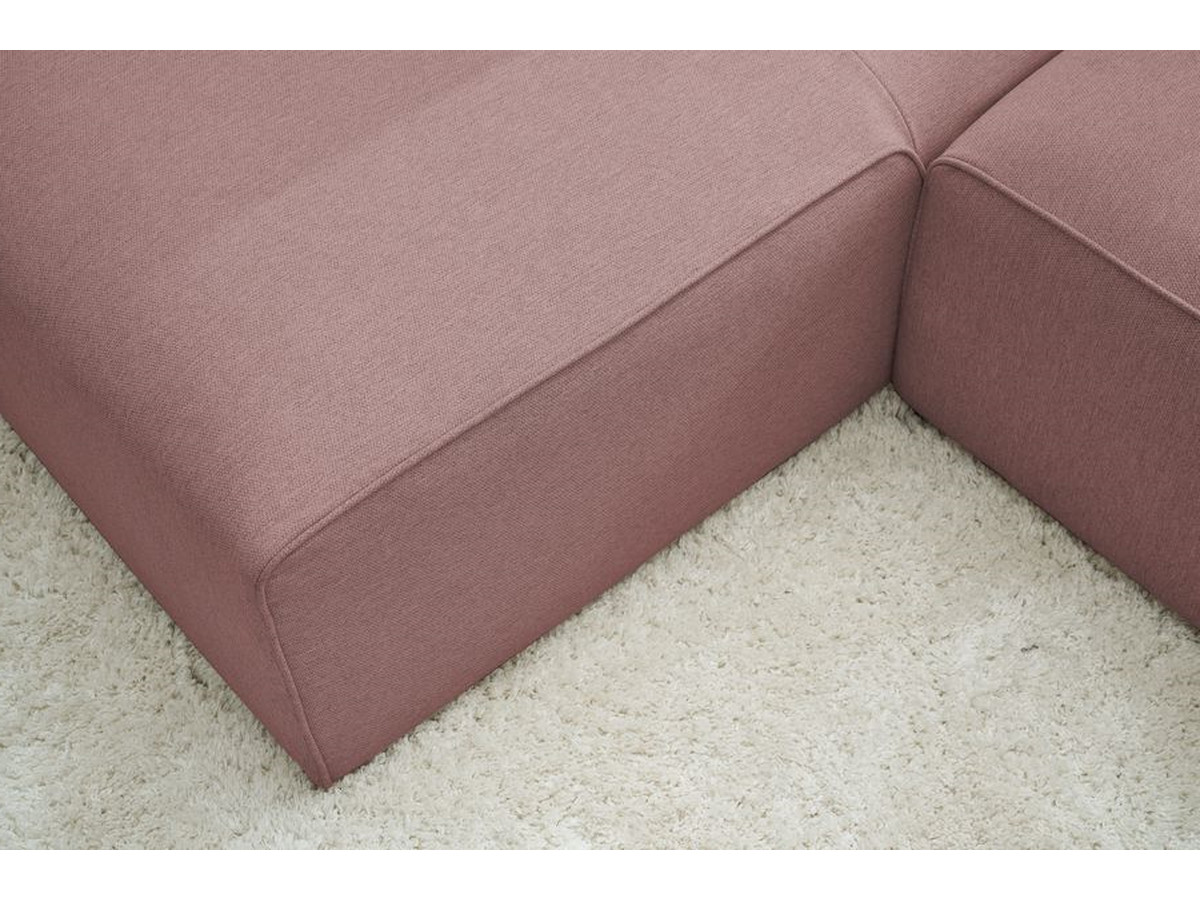 Bobochic Megeve Ecksofa Melange-Stoff Rosa Ecke links