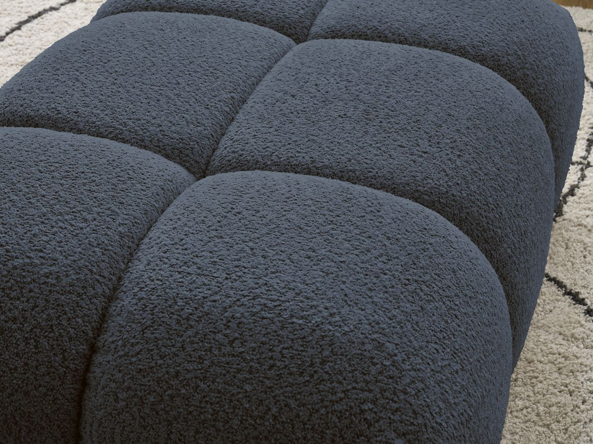 Bobochic Alya Pouf Bouclé-Stoff Dunkelblau