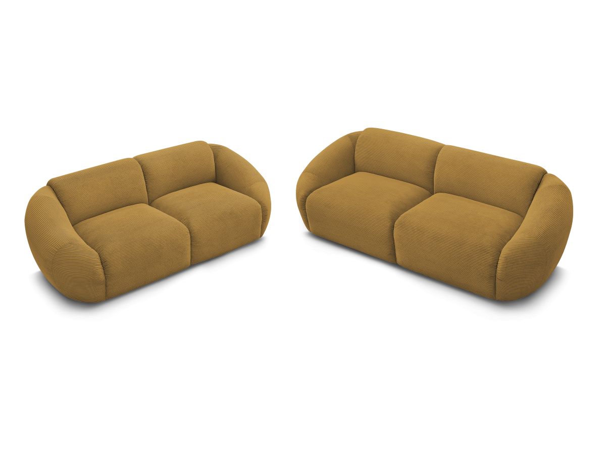 Bobochic Tina Sofa 5-Sitzer Cordsamt Gelb