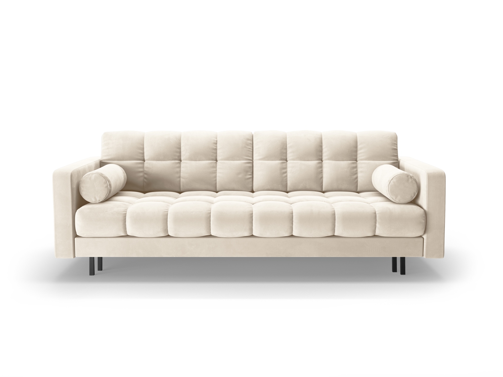 Cosmopolitan Design Schlafsofa Bali 3-Sitzer mit Bettkasten Samt Bluvel Helles Beige