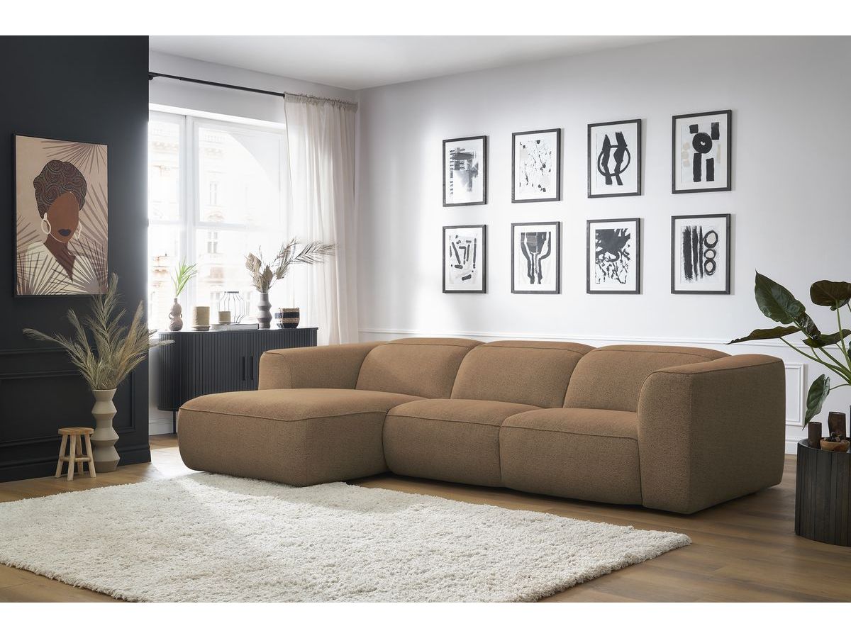 Bobochic William Ecksofa Melange-Stoff Orange Ecke links