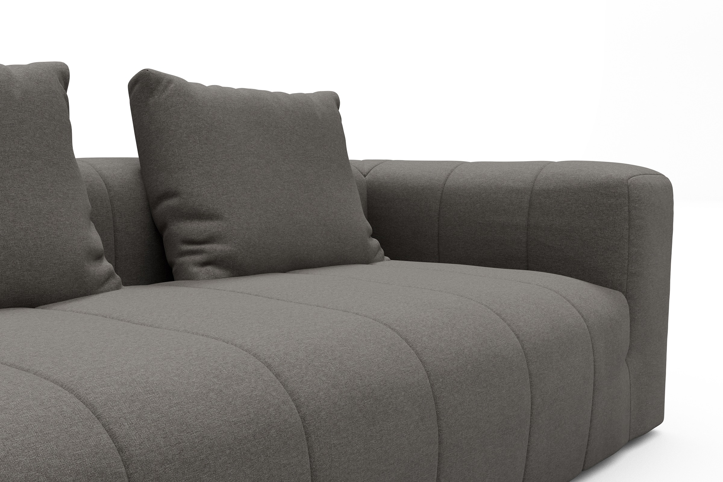 Ecksofa Hugo 2x 2,5-Sitzer Armlehne rechts Satya-Taupe