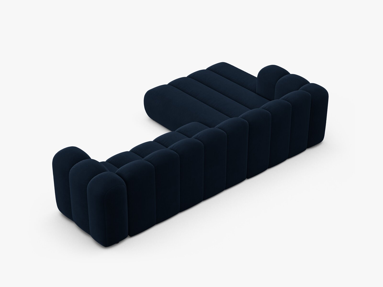 Micadoni Modulares Ecksofa Lupine 4-Sitzer Links Samt Salvador Königsblau