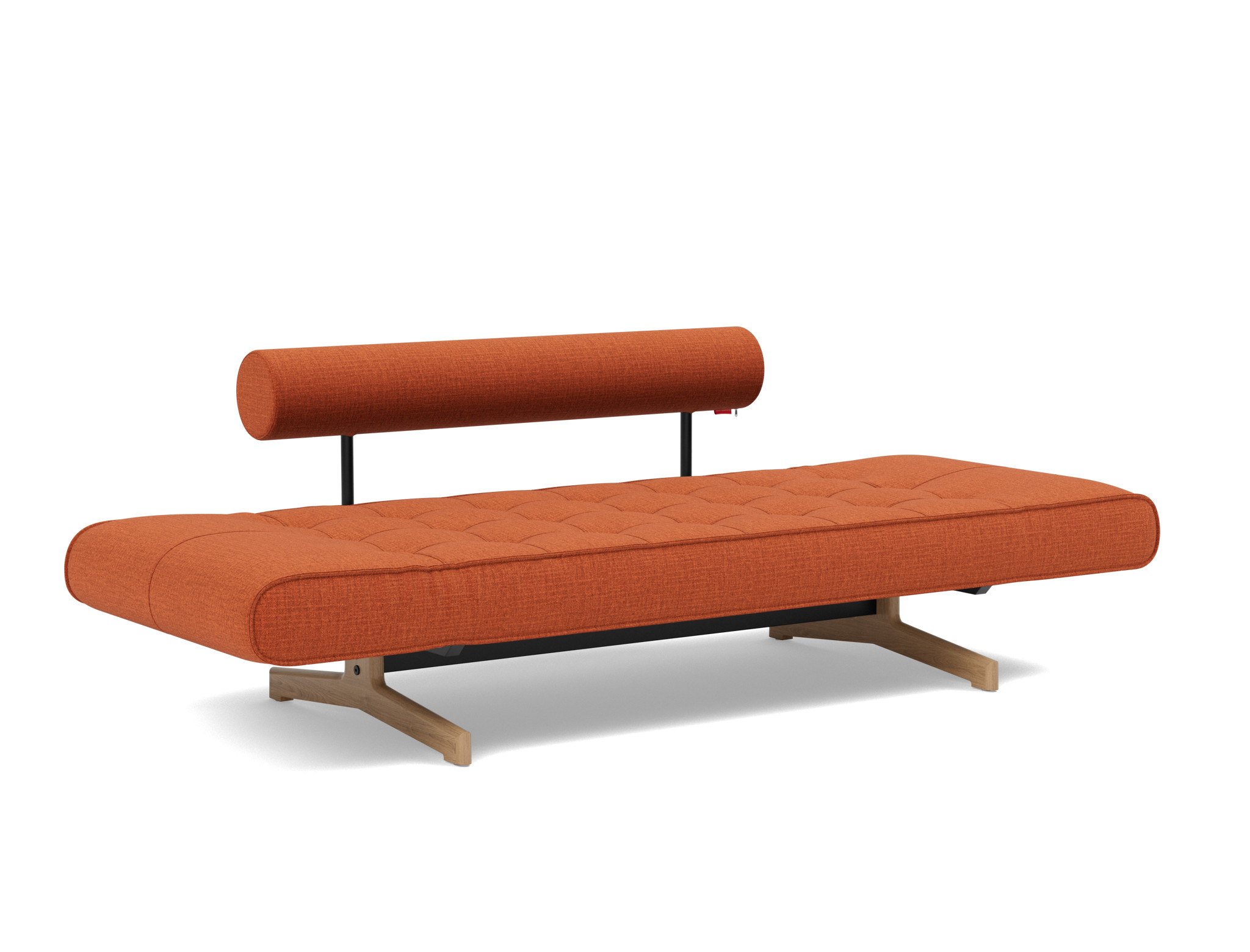 Tagesbett Ghia Chenille Esina 412-Rust-Orange Beine Eiche