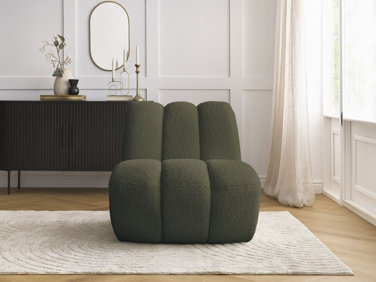 Bobochic Janissaire Sessel 81 × 90 cm Bouclé-Stoff Grün