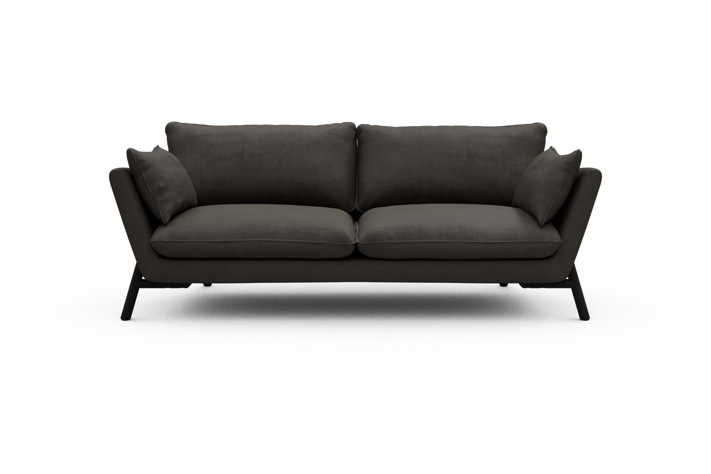 Skandi Home Sofa Emil 3-Sitzer Beinfarbe Eiche Schwarz Cordufine-Taupe moebelfaktor