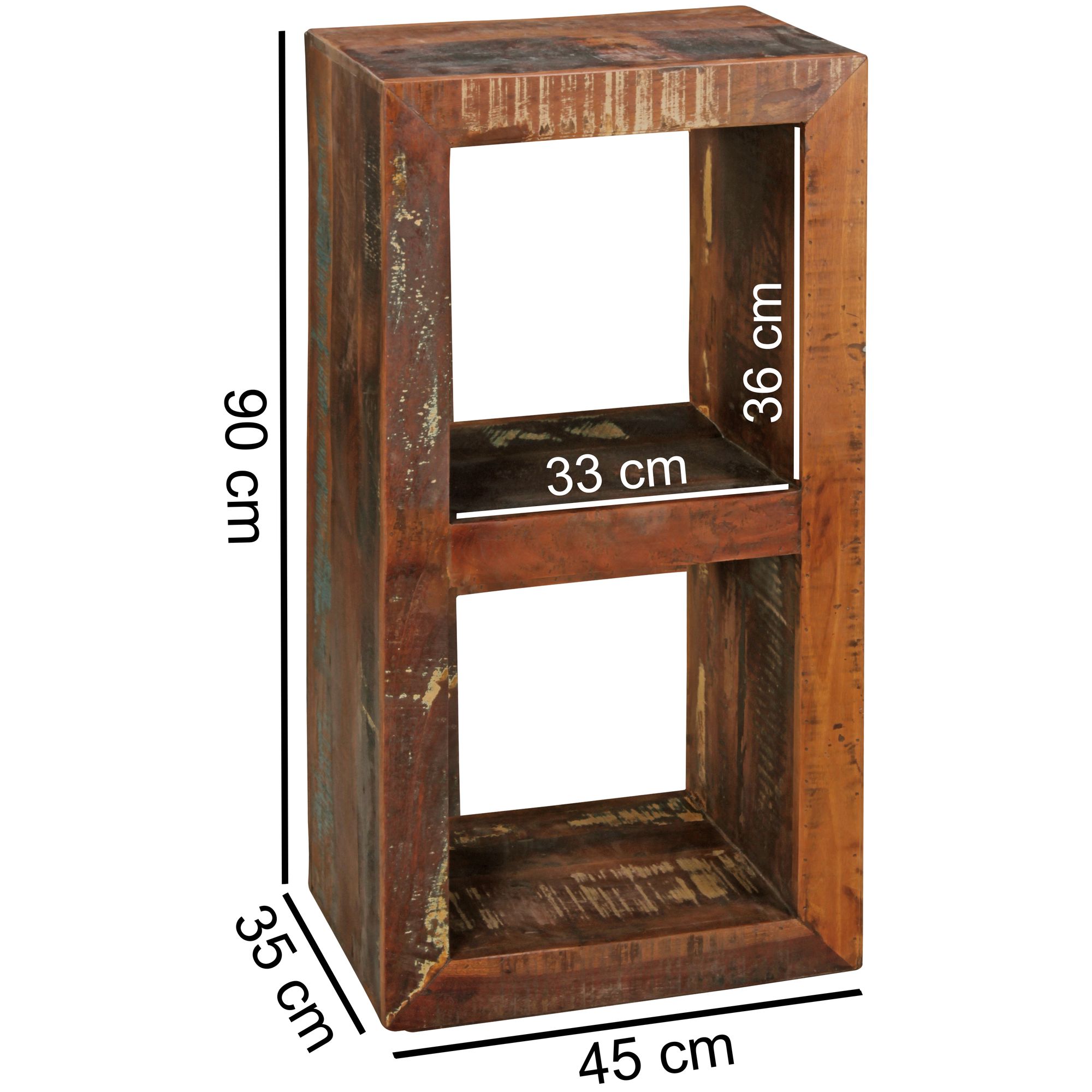 Standregal Jegindo Mango Massivholz Bunt 45 × 35 × 90 cm
