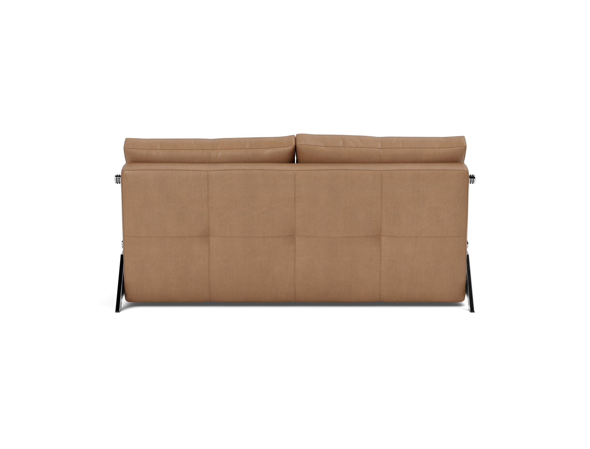 Schlafsofa Cubed 160 Lederoptik Faunal 551-Brown Beine Chrom