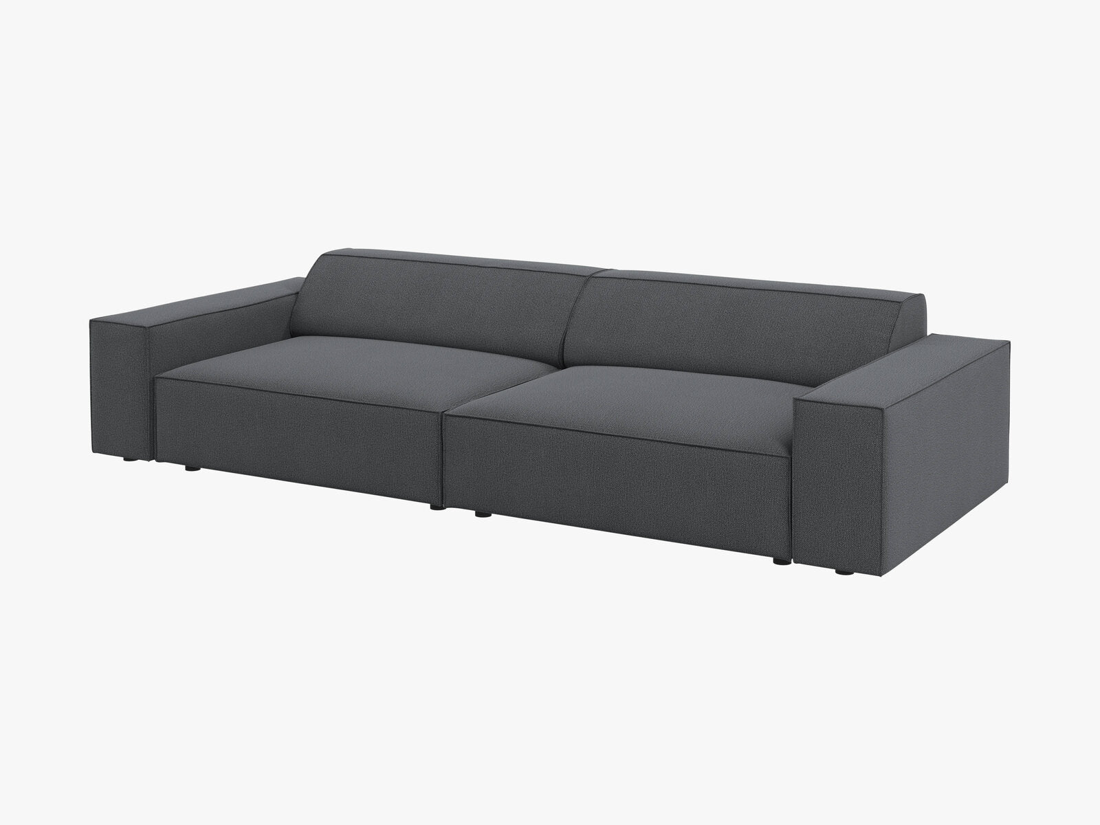 Micadoni Sofa Jodie 4-Sitzer Strukturierter Stoff Megan Dunkelgrau