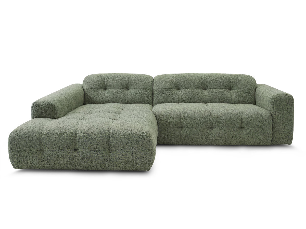 Bobochic Laura Ecksofa Melange-Stoff Hellgrün Ecke links