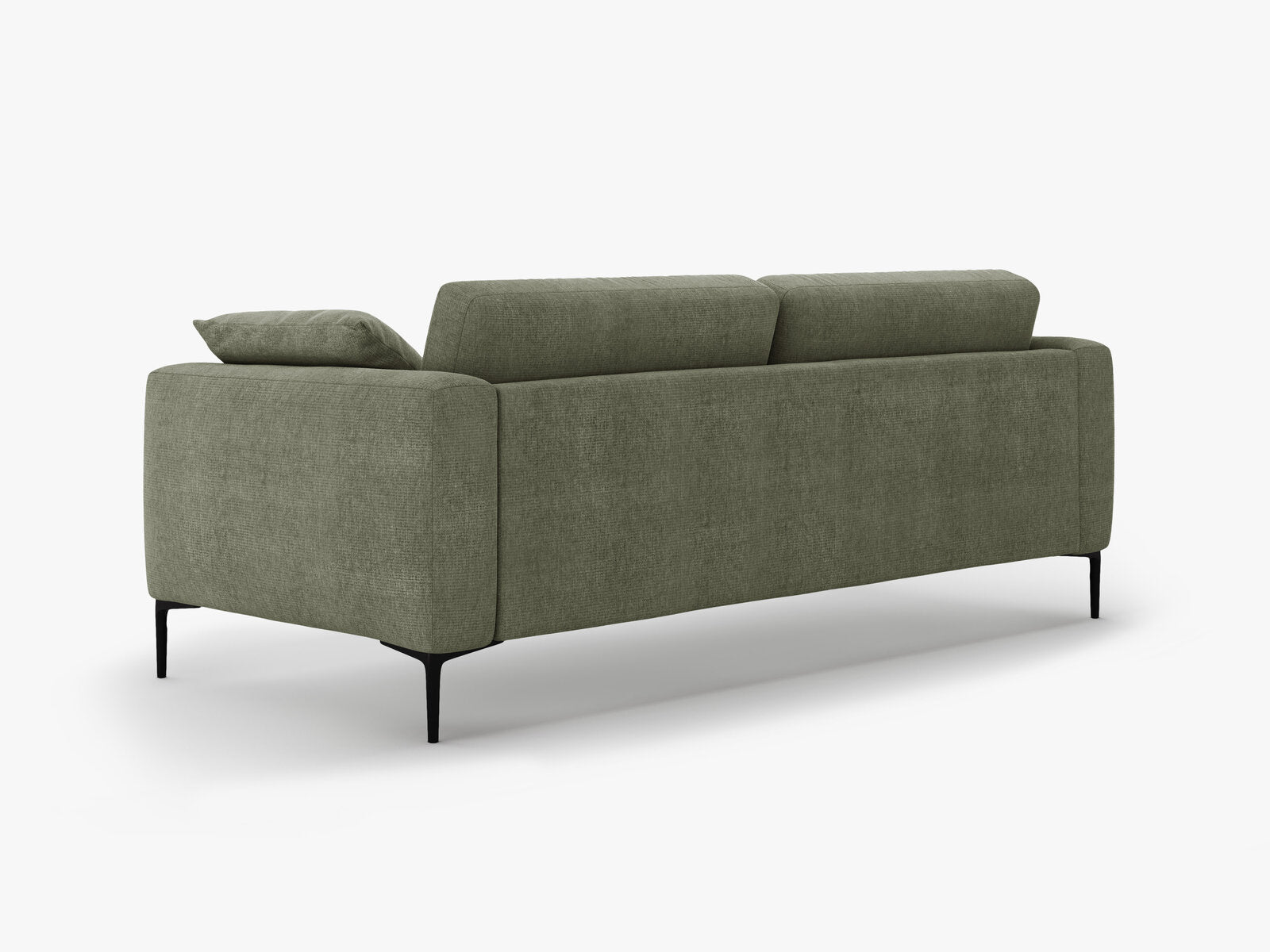 Micadoni Sofa Bemy 4-Sitzer Strukturierter Stoff Dunkel-Olivgrün