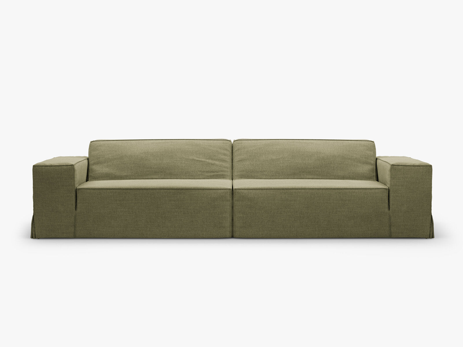 Micadoni Sofa Jodie 4-Sitzer Strukturierter Stoff Lins Hellgrün