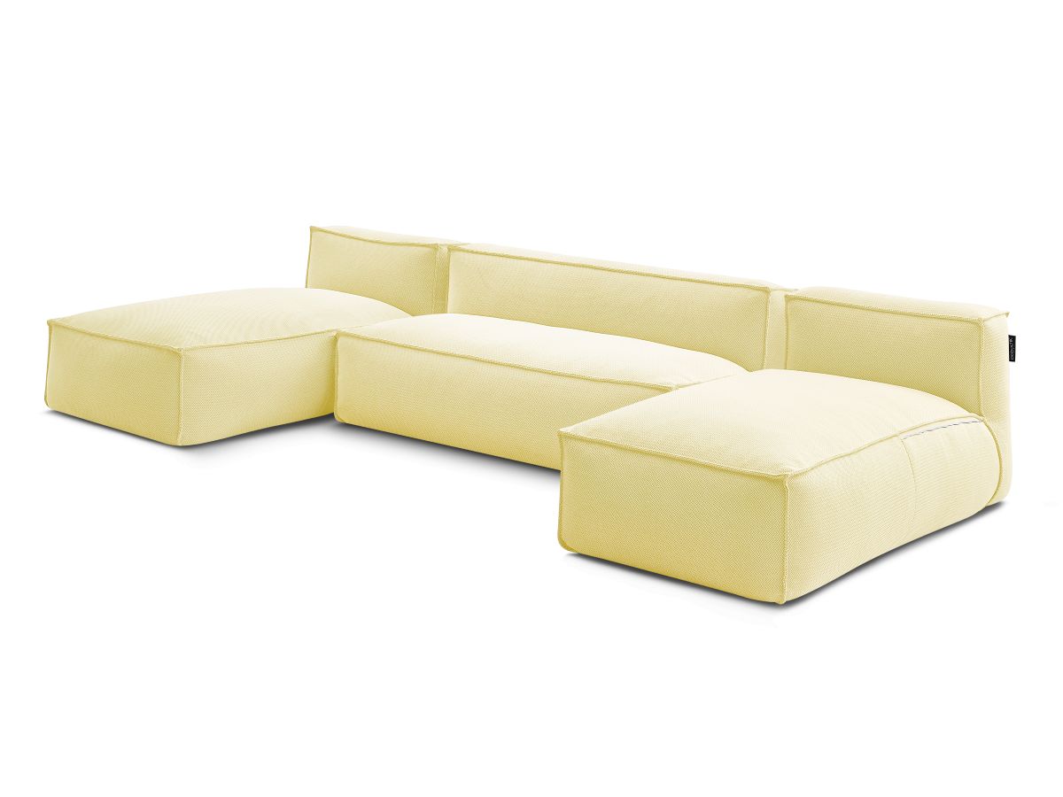 Bobochic Biarritz Gartensofa 4-Sitzer Melange-Stoff Gelb