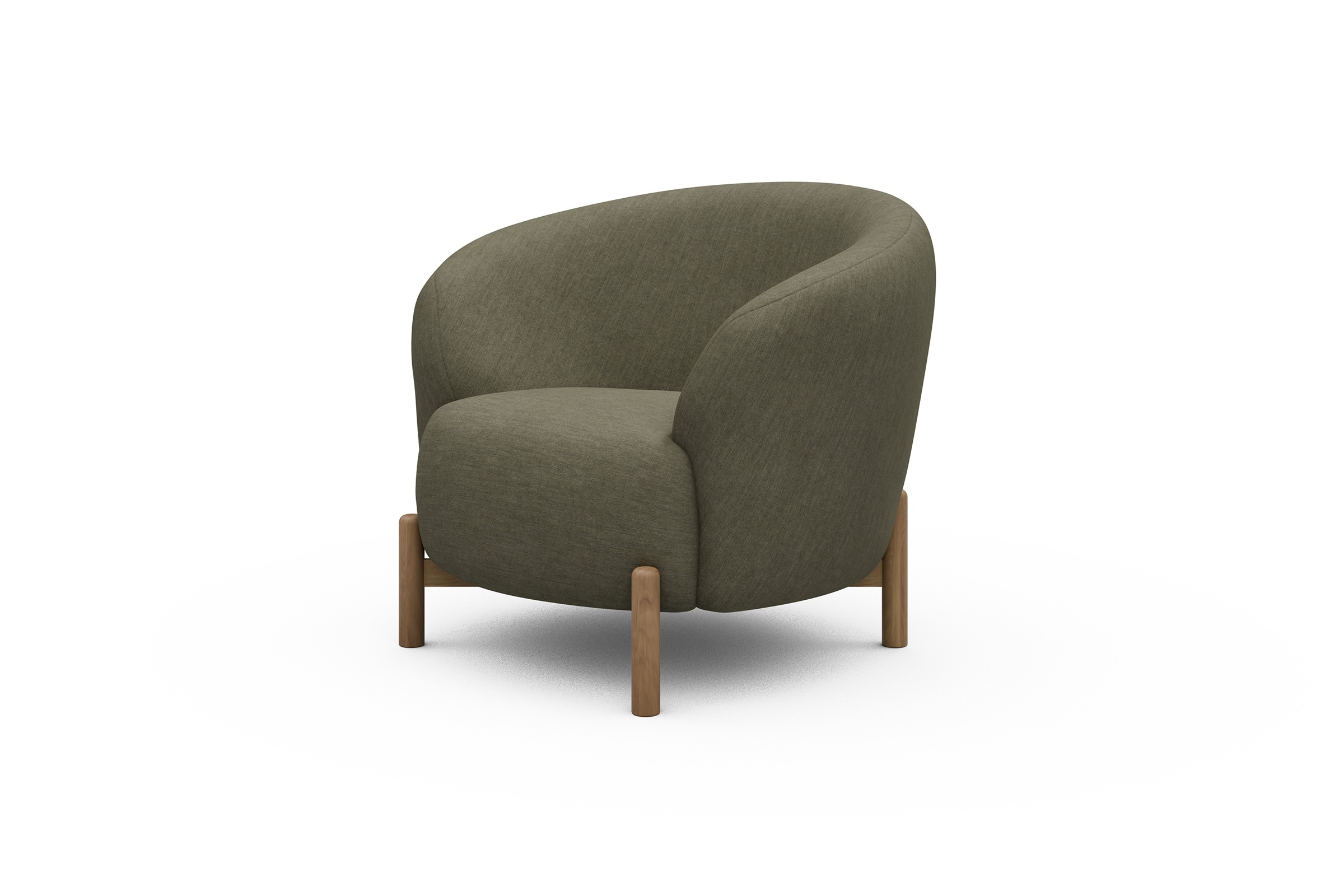 Sessel Ronda Holzbeine Eiche Natur Vivus-Dusty-Olive
