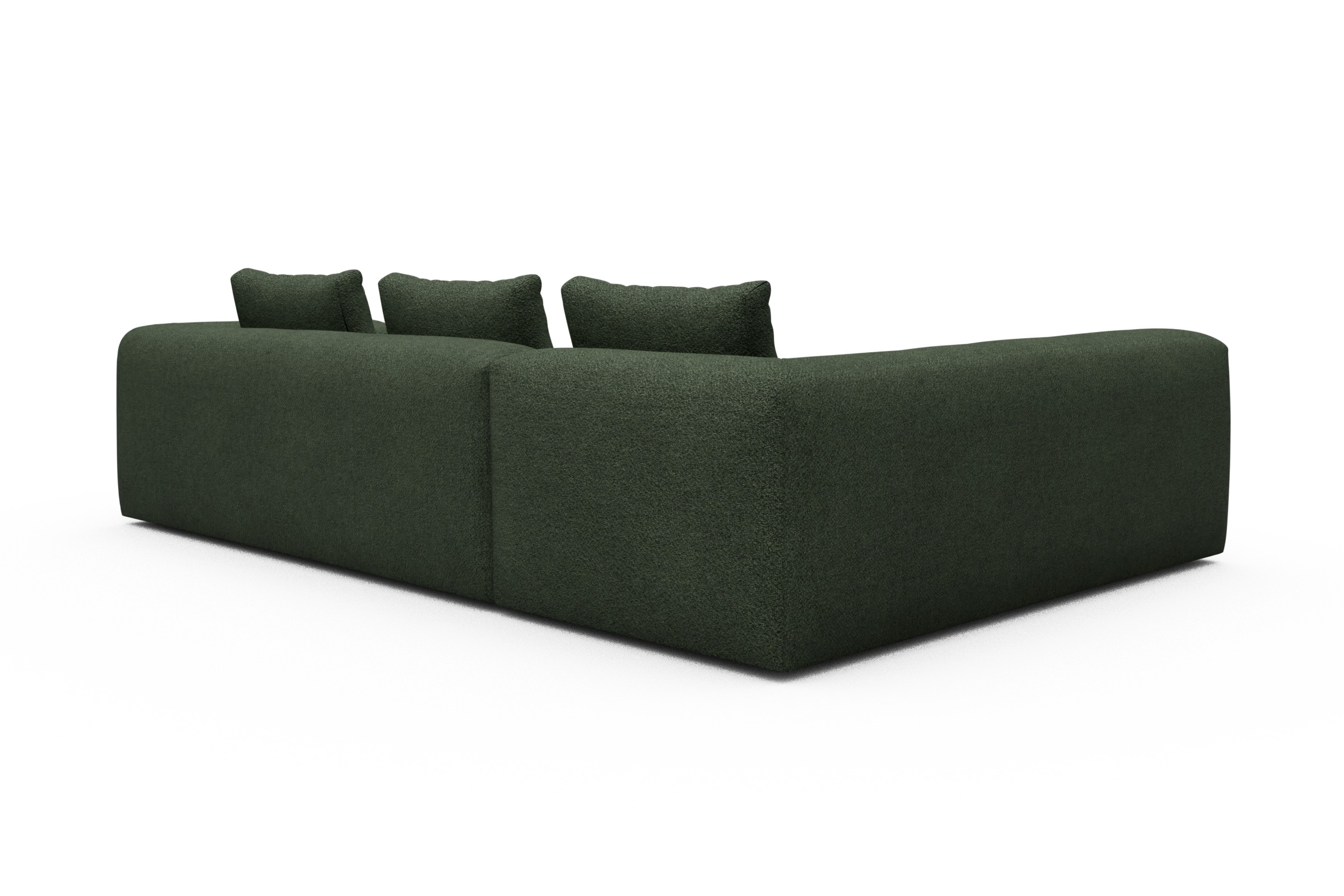 Ecksofa Fred 2x 2,5-Sitzer links offen Vanora-Deep-Green