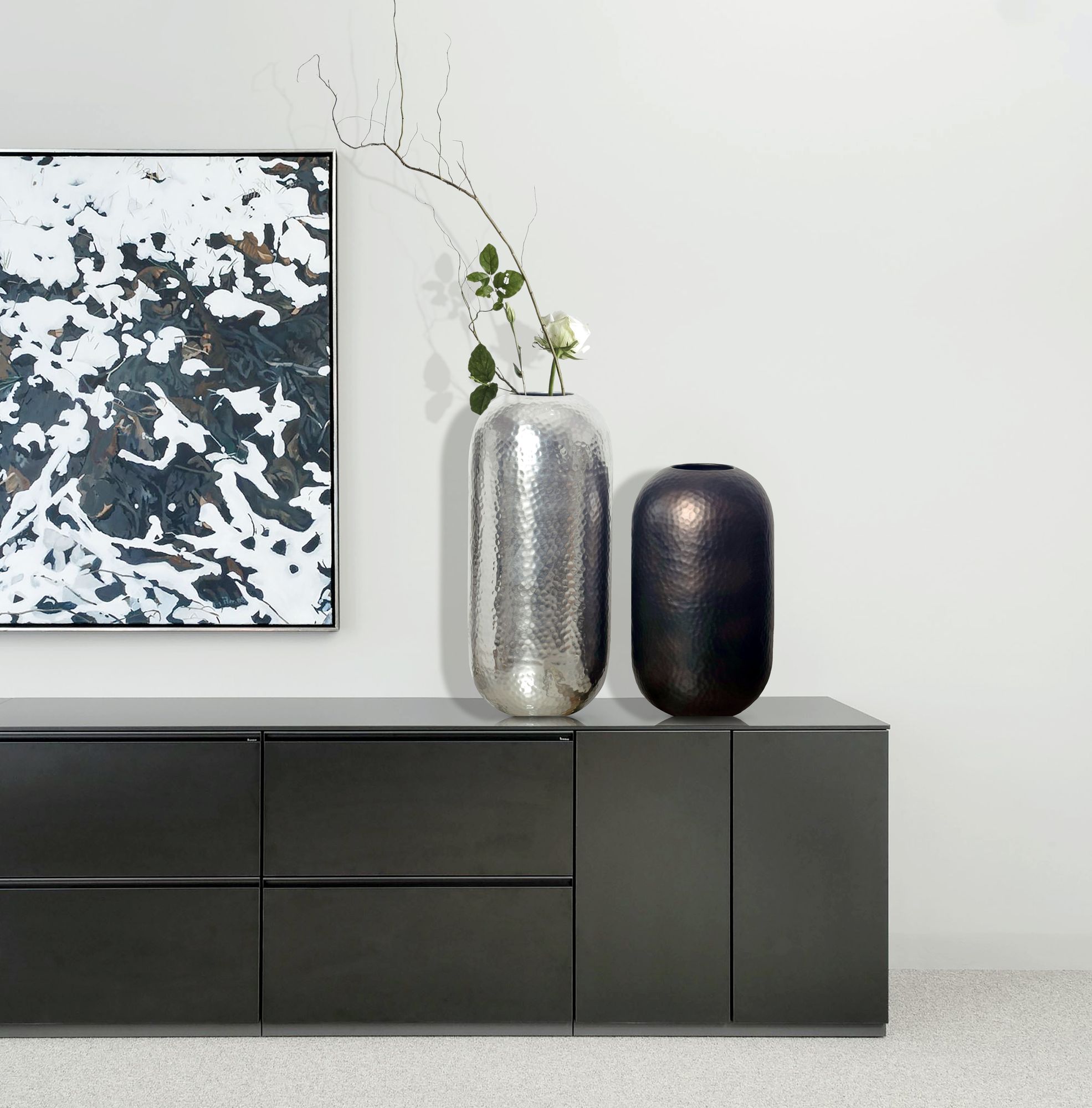 Tischvase Husnes Aluminium Silber