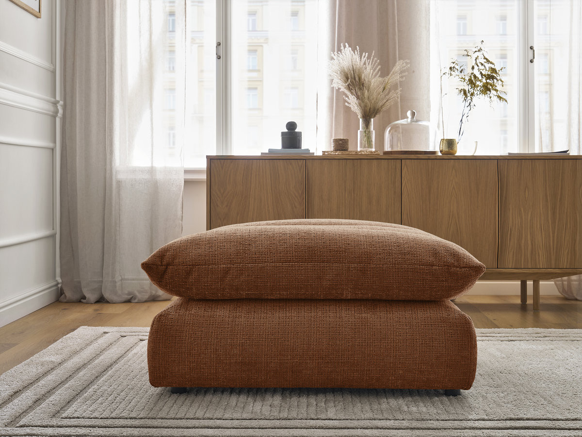 Bobochic Neil Pouf Strukturstoff Orange