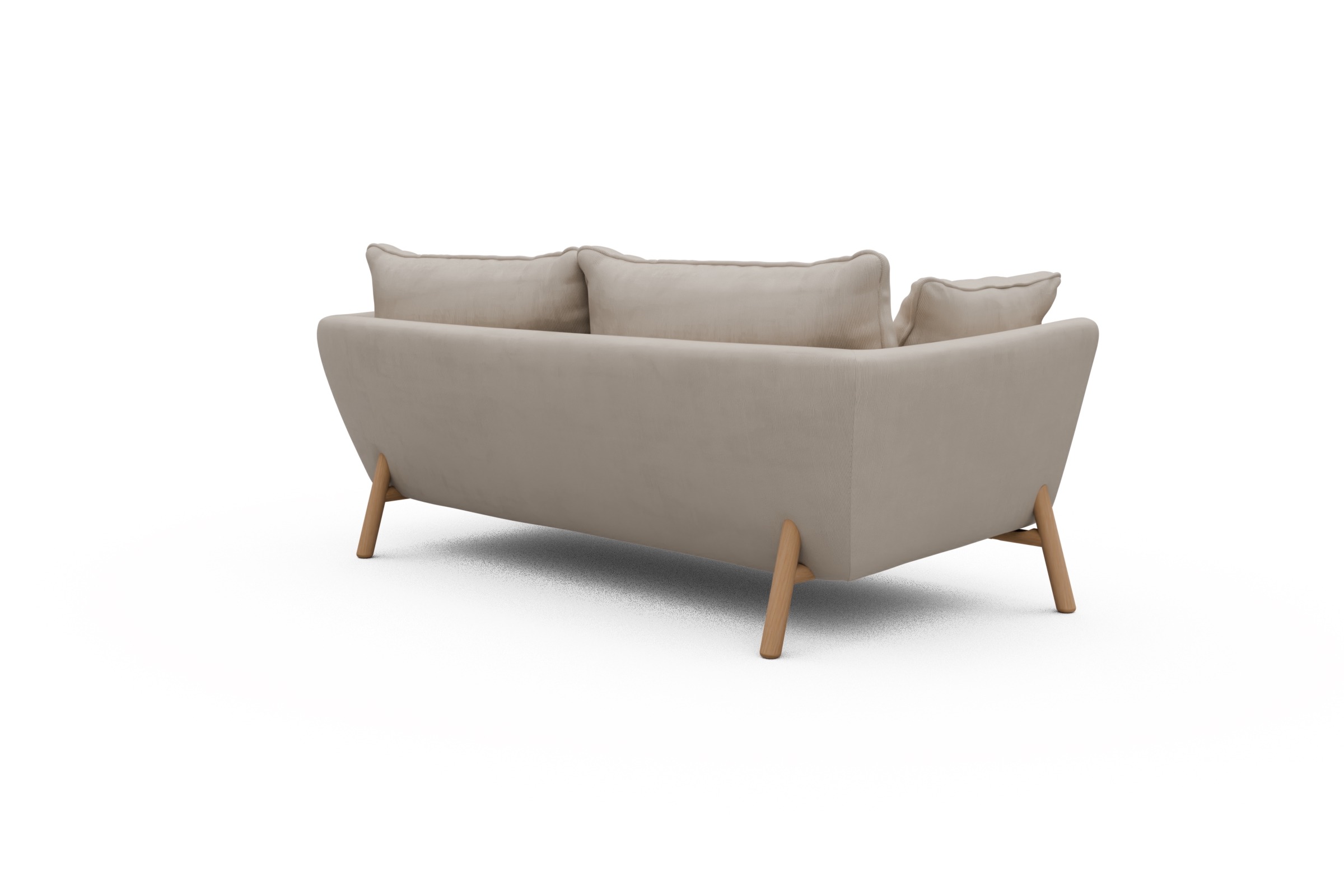 Sofa Emil PREMIUM 2-Sitzer Beinfarbe Eiche Natur Cordufine-Off-White