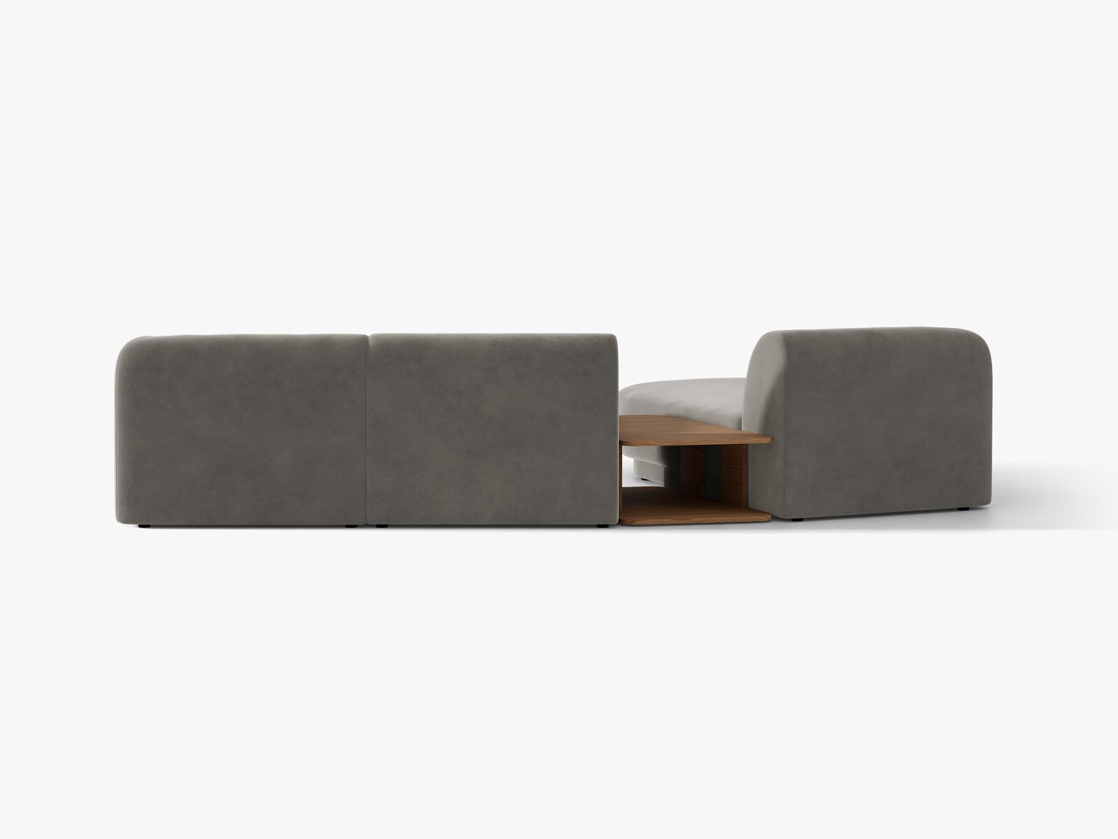 Micadoni Modulares Sofa Miley mit Recamiere 3-Sitzer Links Samt Bluvel Hellgrau
