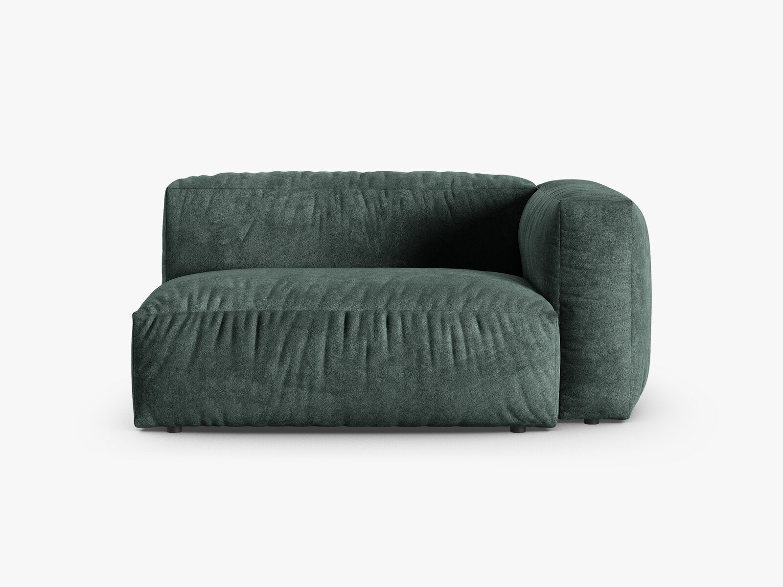 Micadoni Eckmodul mit Armlehne Martina 1-Sitzer Groß 90cm Sitztiefe Rechts Samt Vogue Petrol