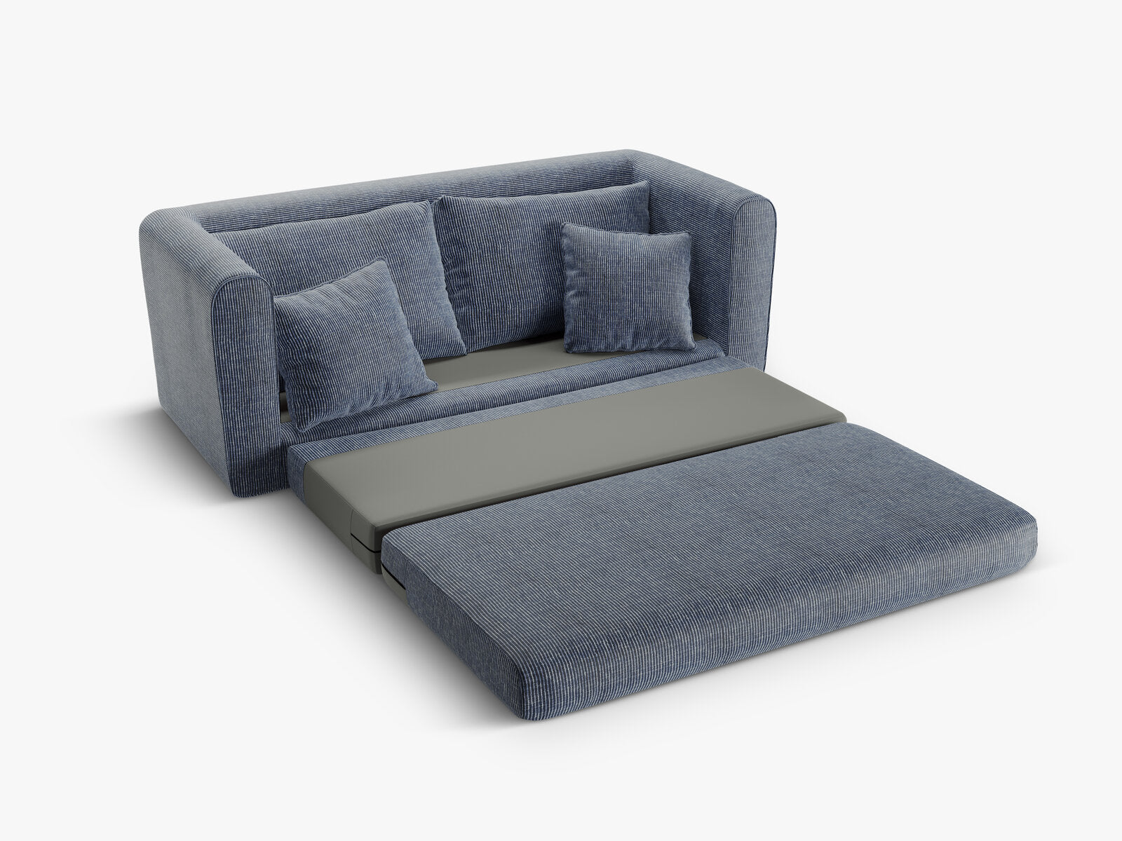 Micadoni Sofa Lido 2-Sitzer Strukturierter Stoff Blau Melange