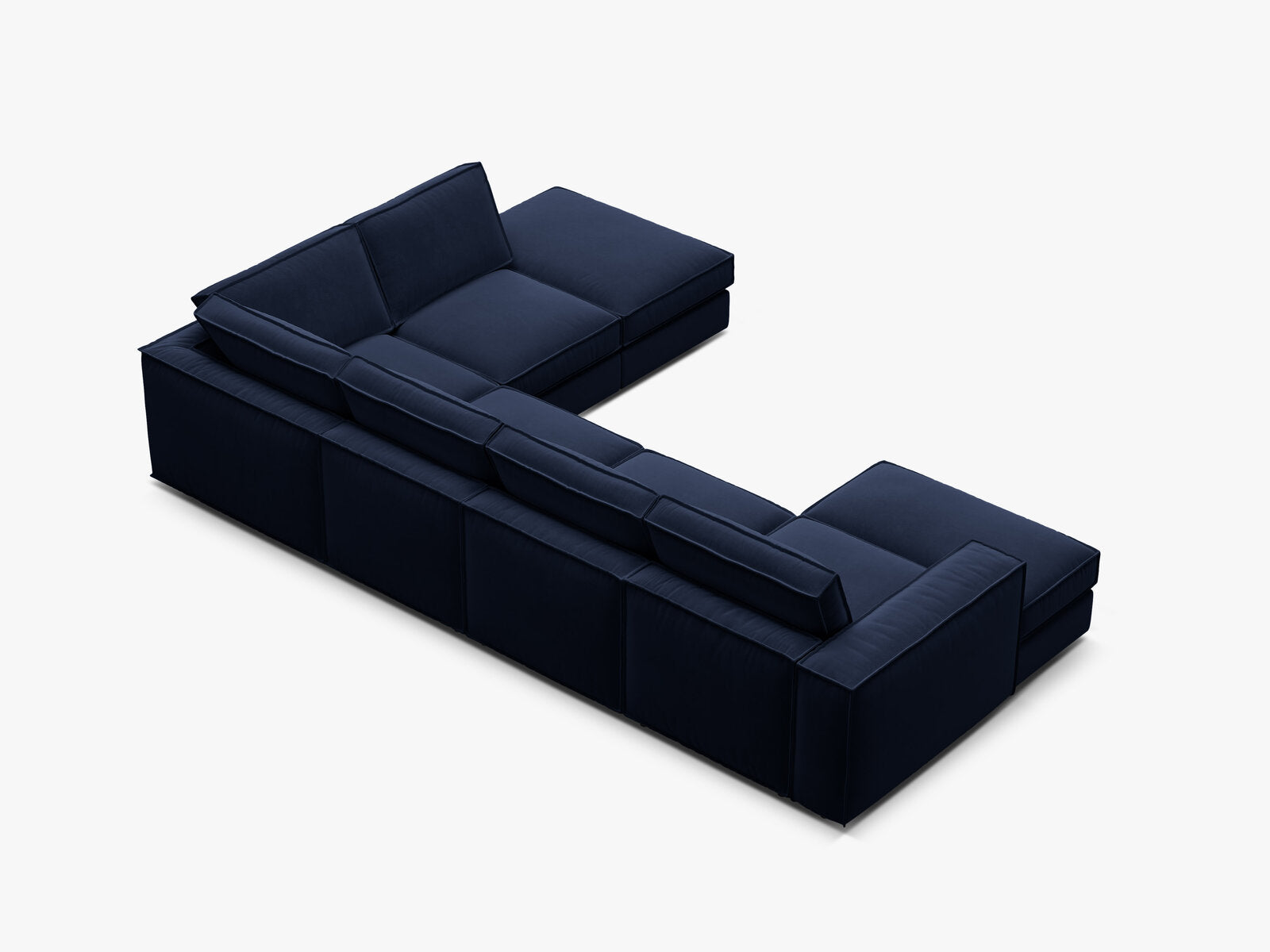 Micadoni modulares Panorama Ecksofa Pola 5-Sitzer Rechts Samt Salvador Königsblau