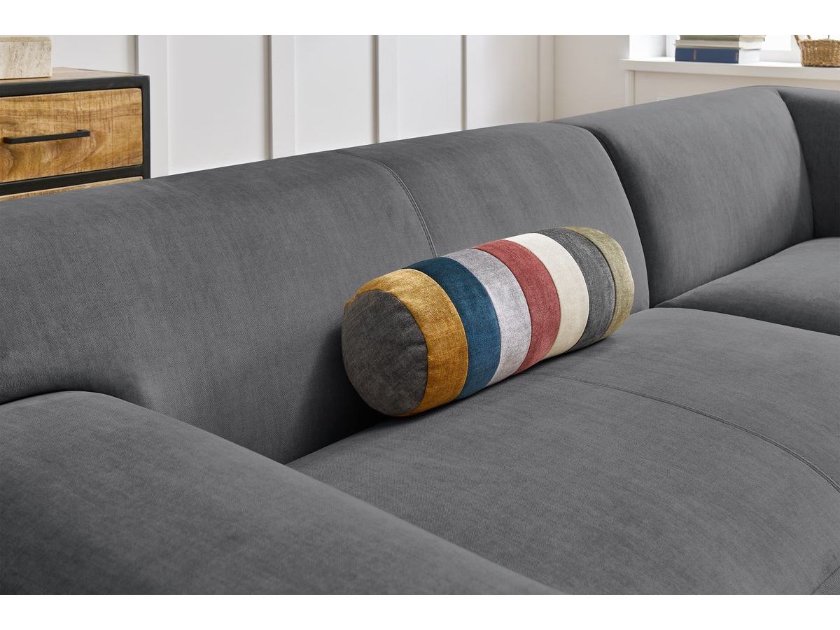 Bobochic Lavena Ecksofa 312 × 220 cm Samt Dunkelgrau Ecke rechts