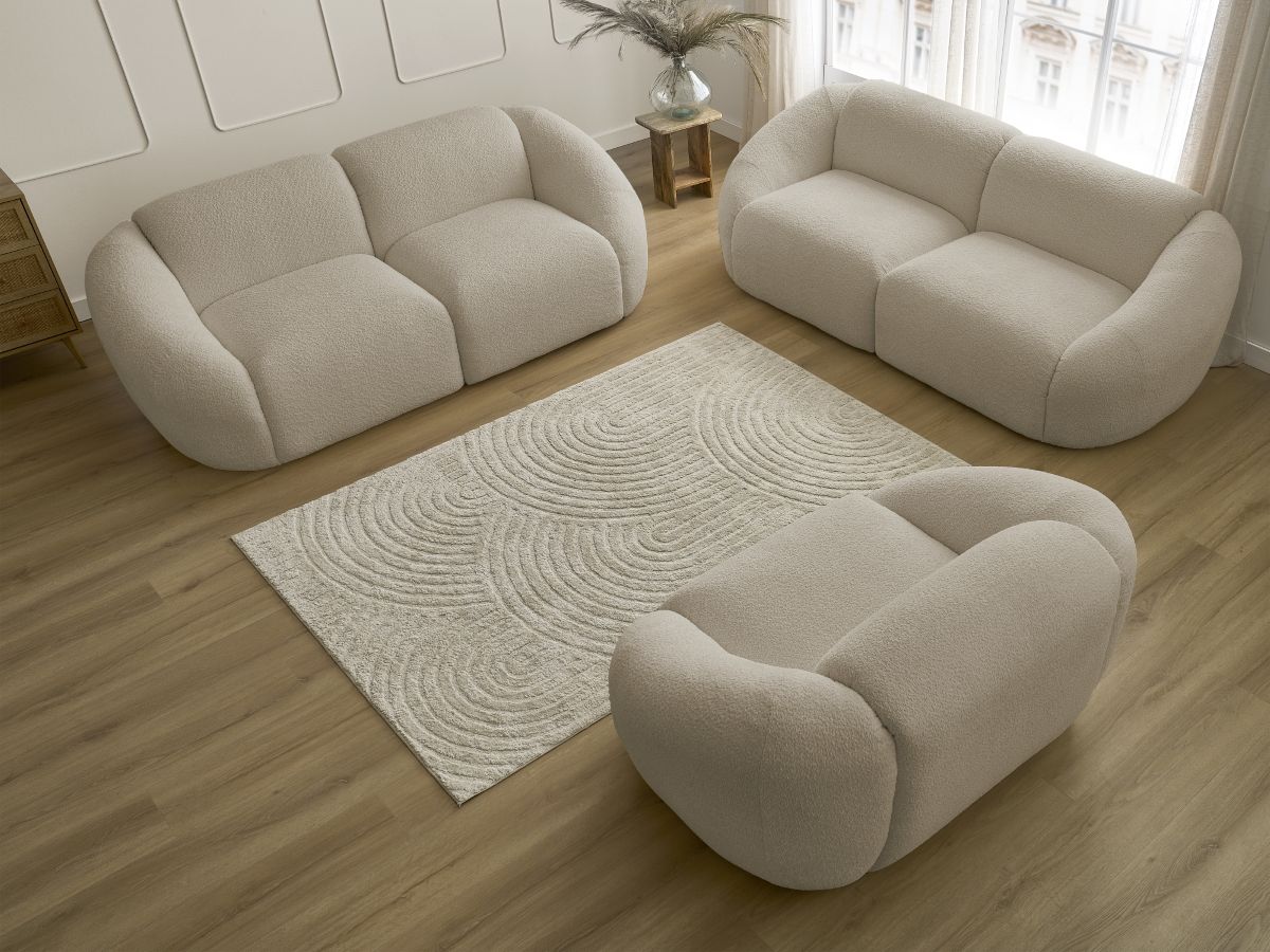 Bobochic Tina Sofa 6-Sitzer Bouclé-Stoff Beige