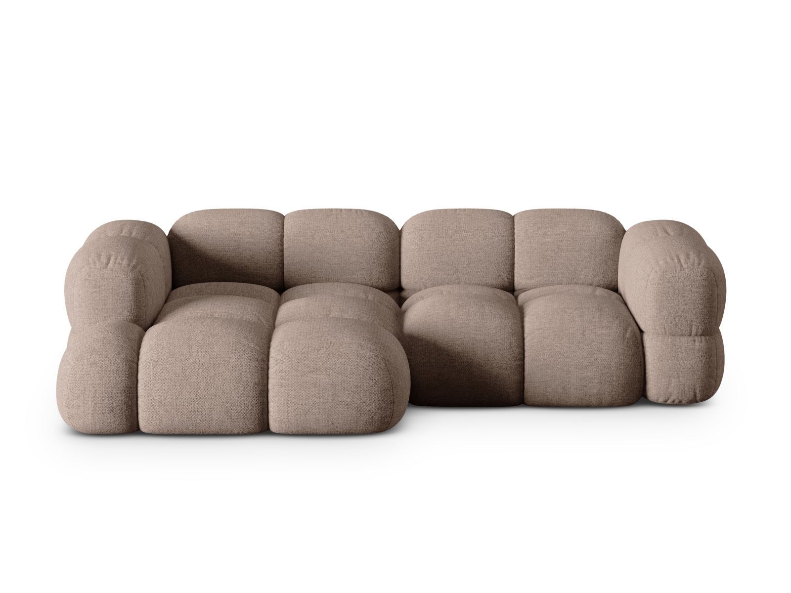 Cosmopolitan Design Ecksofa Loretto 3-Sitzer Strukturierter Stoff Sorella Cappuccino Links