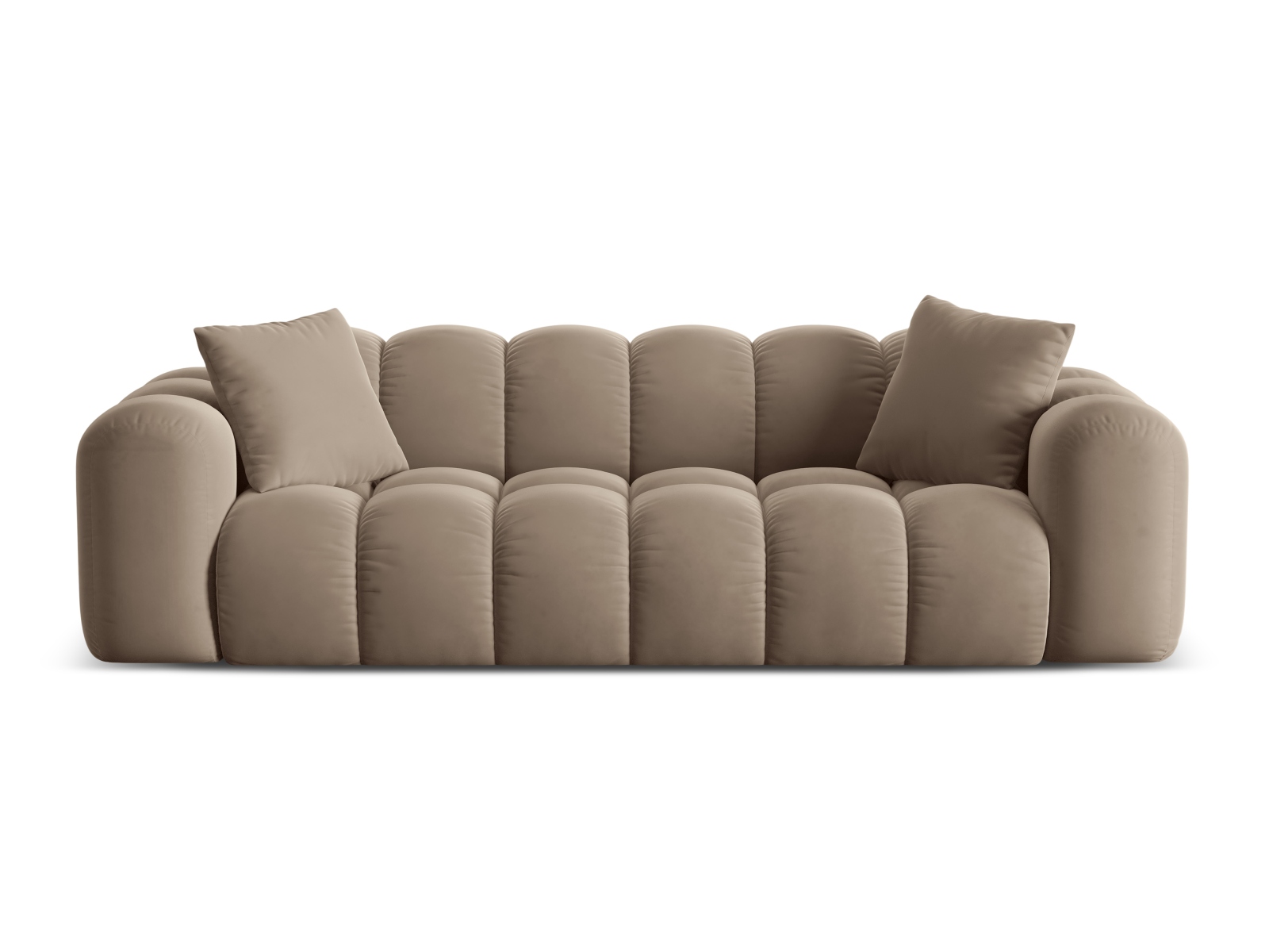 Cosmopolitan Design Sofa Treno 4-Sitzer Samt Bluvel Cappuccino