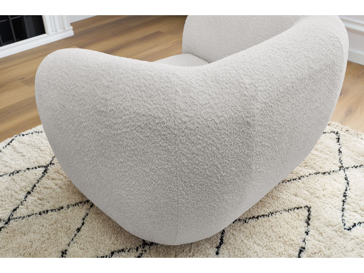 Bobochic Celine Sessel Bouclé-Stoff Hellgrau