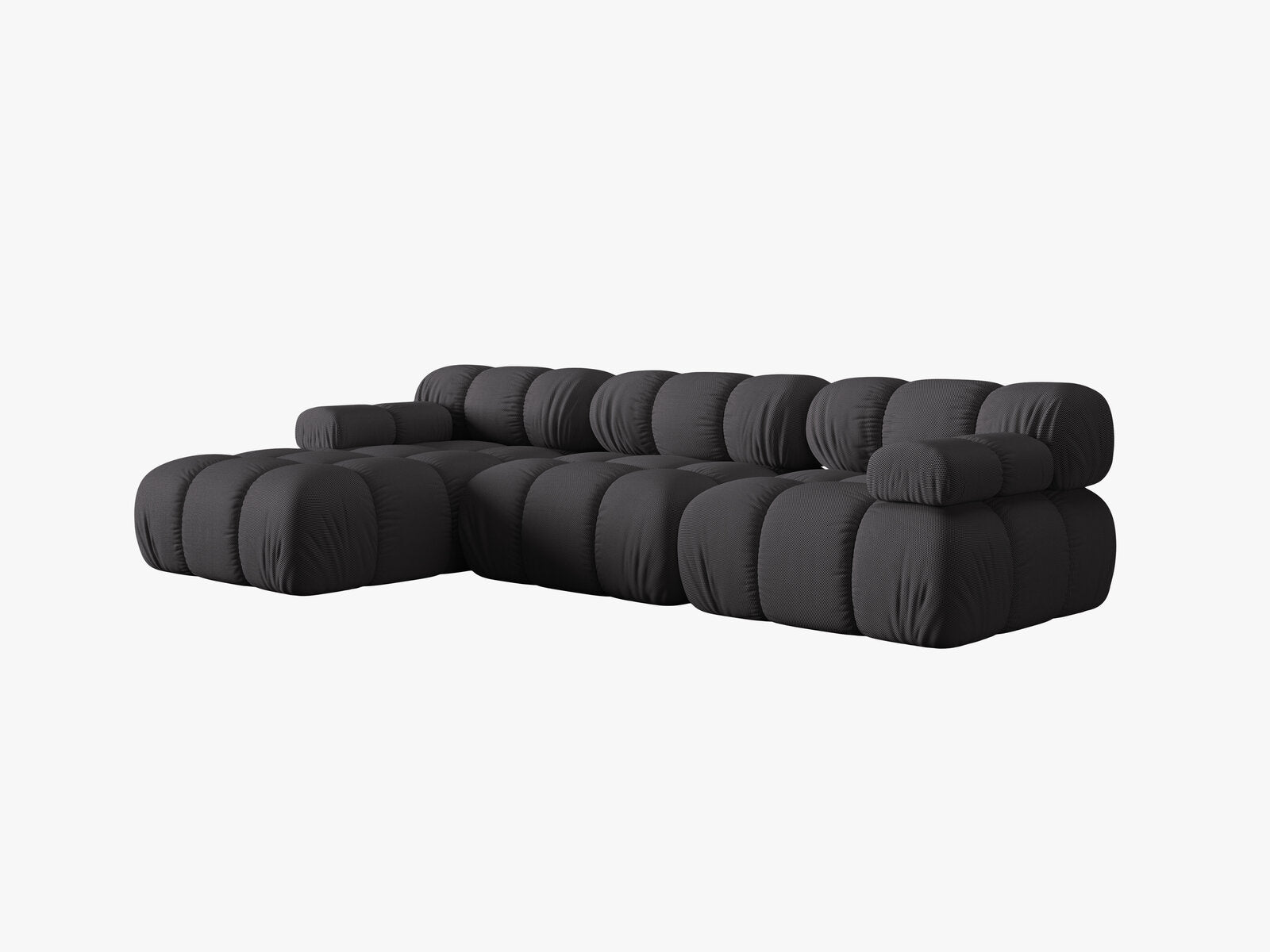 Micadoni Modulares Ecksofa Bellis 4-Sitzer Links 3D-Stoff Sonic Espresso