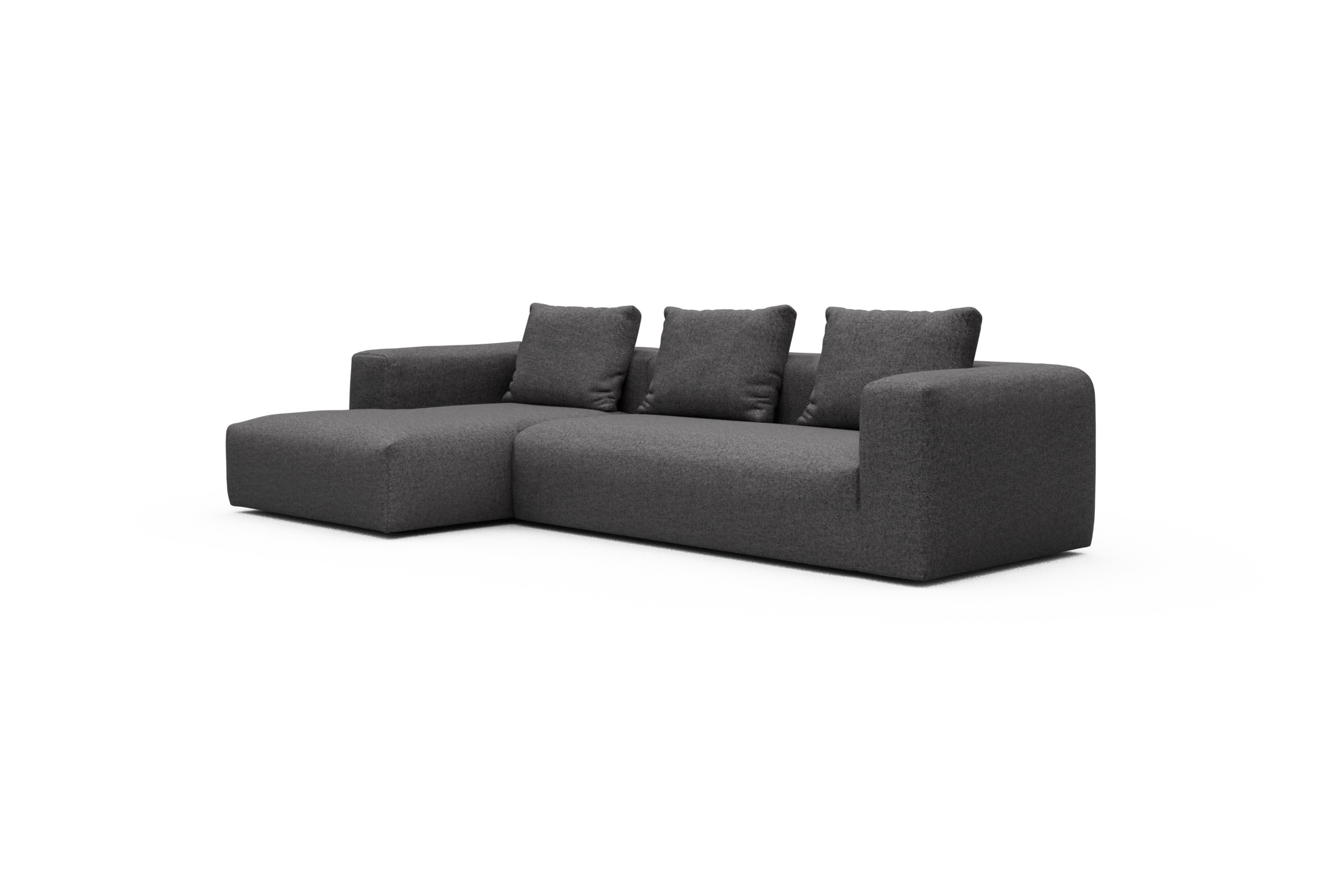 Ecksofa Fred Chaiselongue links mit 2,5-Sitzer Sama-Antracite